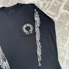 Chrome hearts floral horseshoe long sleeve shirt - Million Dollar Streetwear