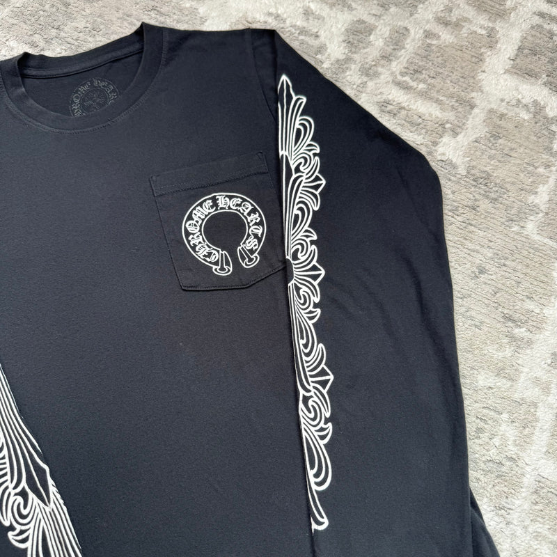Chrome hearts floral horseshoe long sleeve shirt - Million Dollar Streetwear