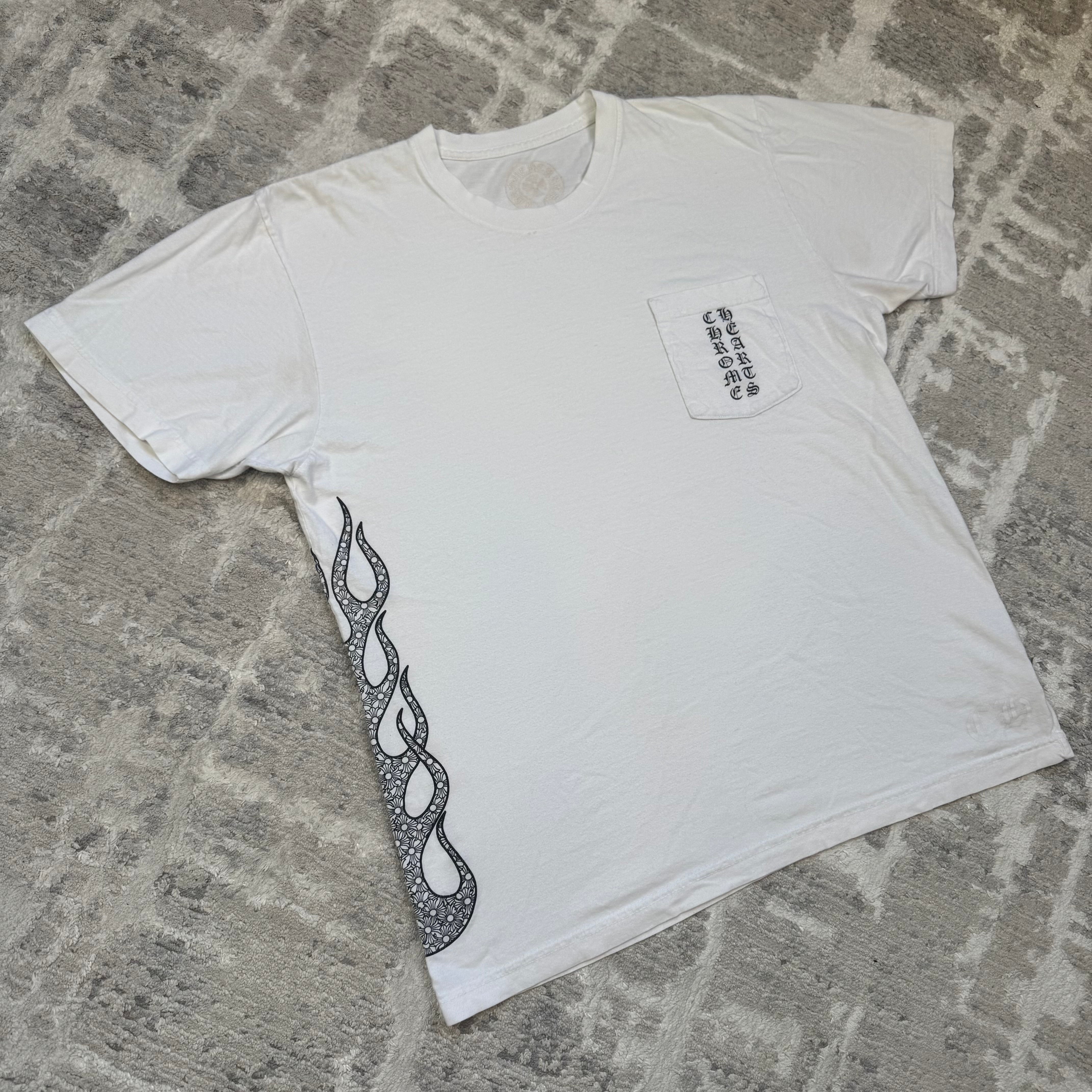 Chrome hearts flame logo tee shirt