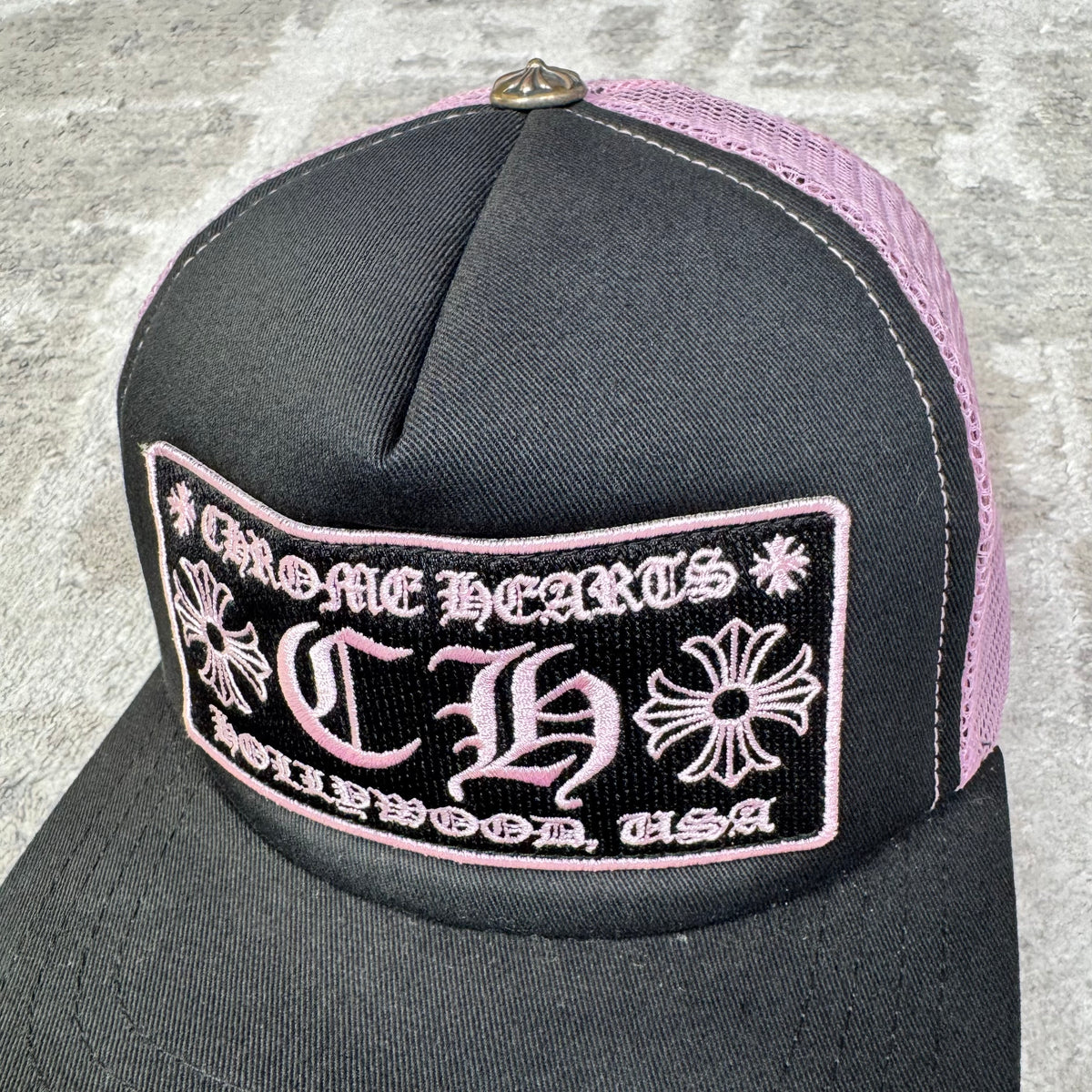Chrome hearts pink ch Hollywood trucker hat - Million Dollar Streetwear