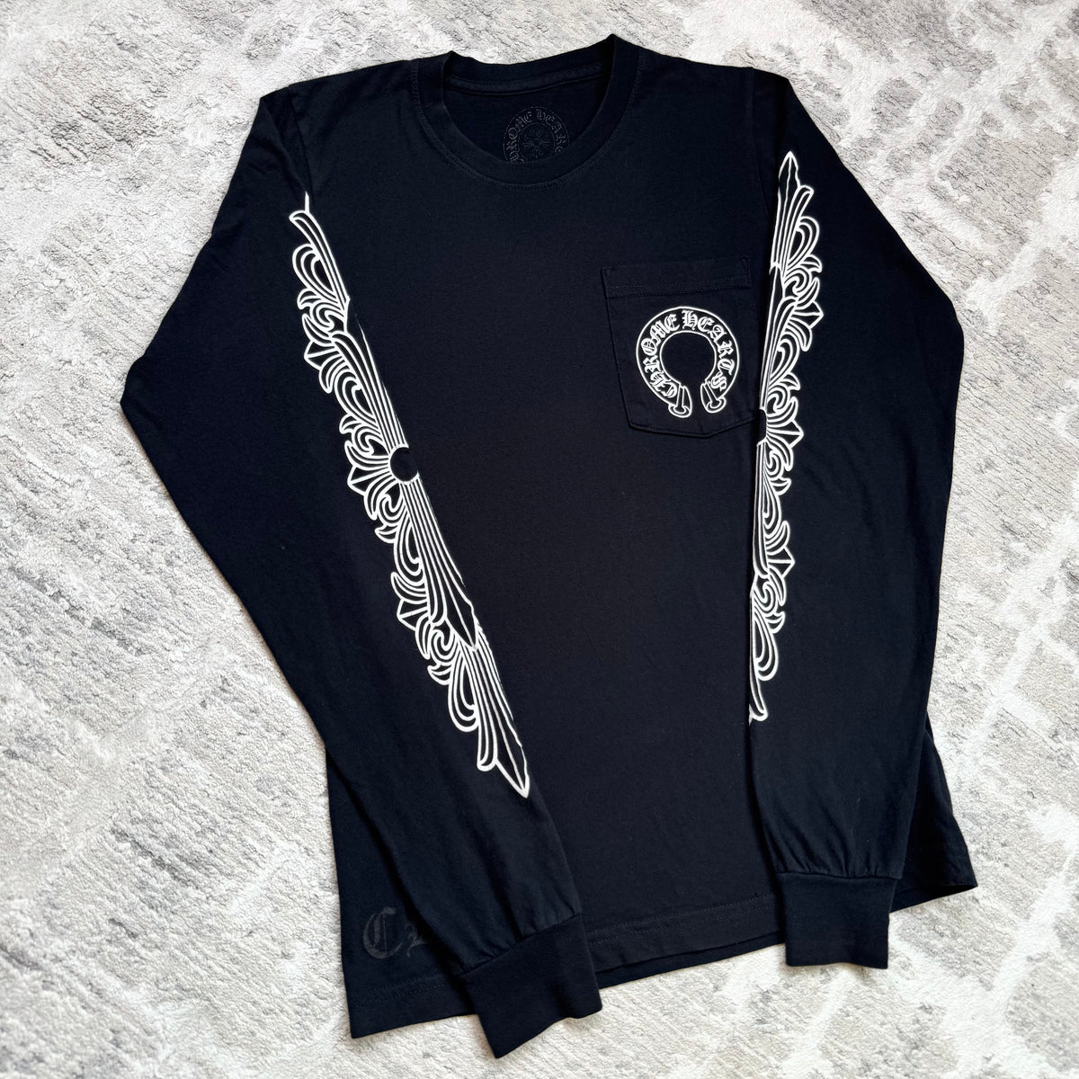 Chrome hearts floral horseshoe long sleeve shirt - Million Dollar Streetwear