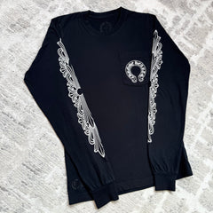 Chrome hearts floral horseshoe long sleeve shirt - Million Dollar Streetwear