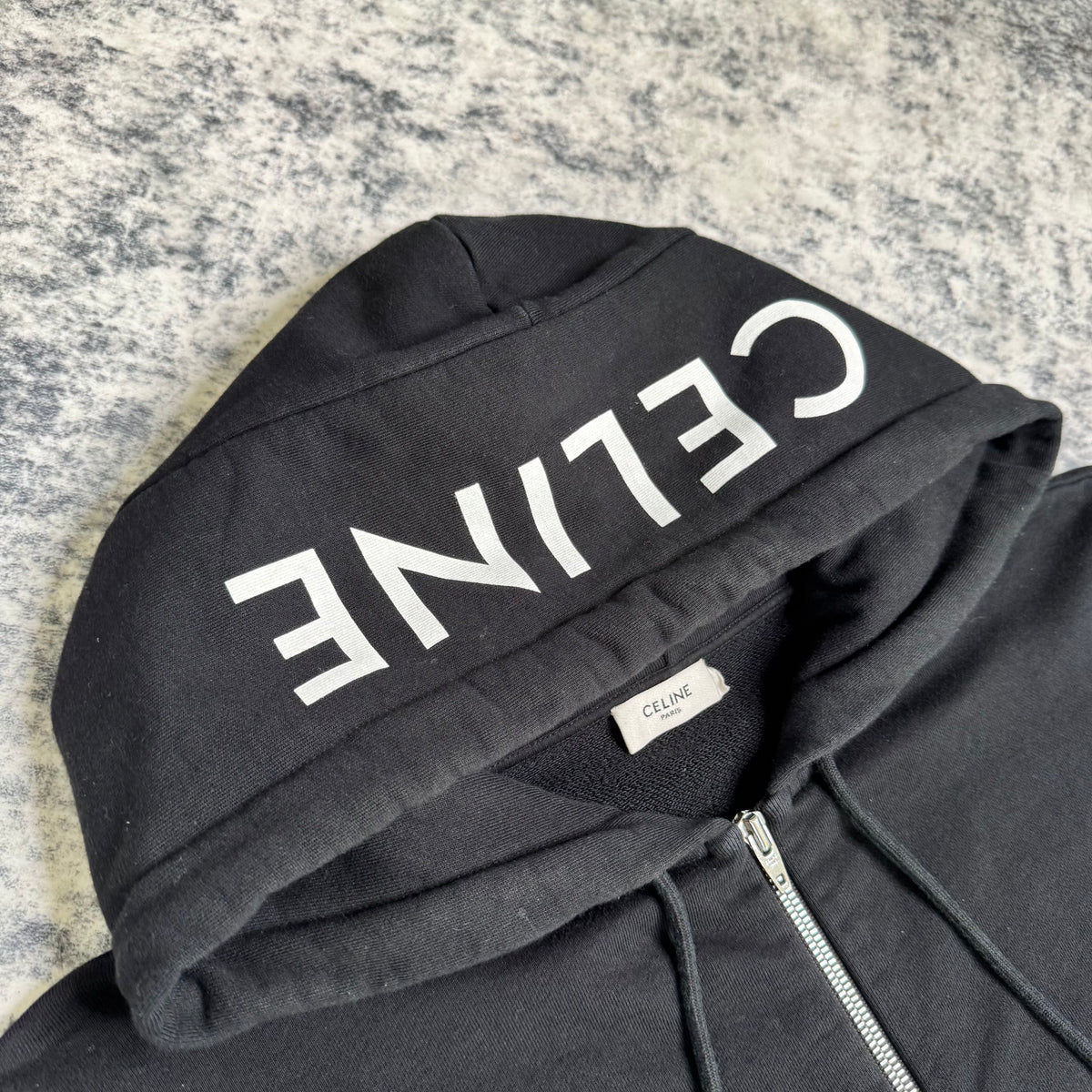 Celine hood logo zip up hoodie - Million Dollar Streetwear