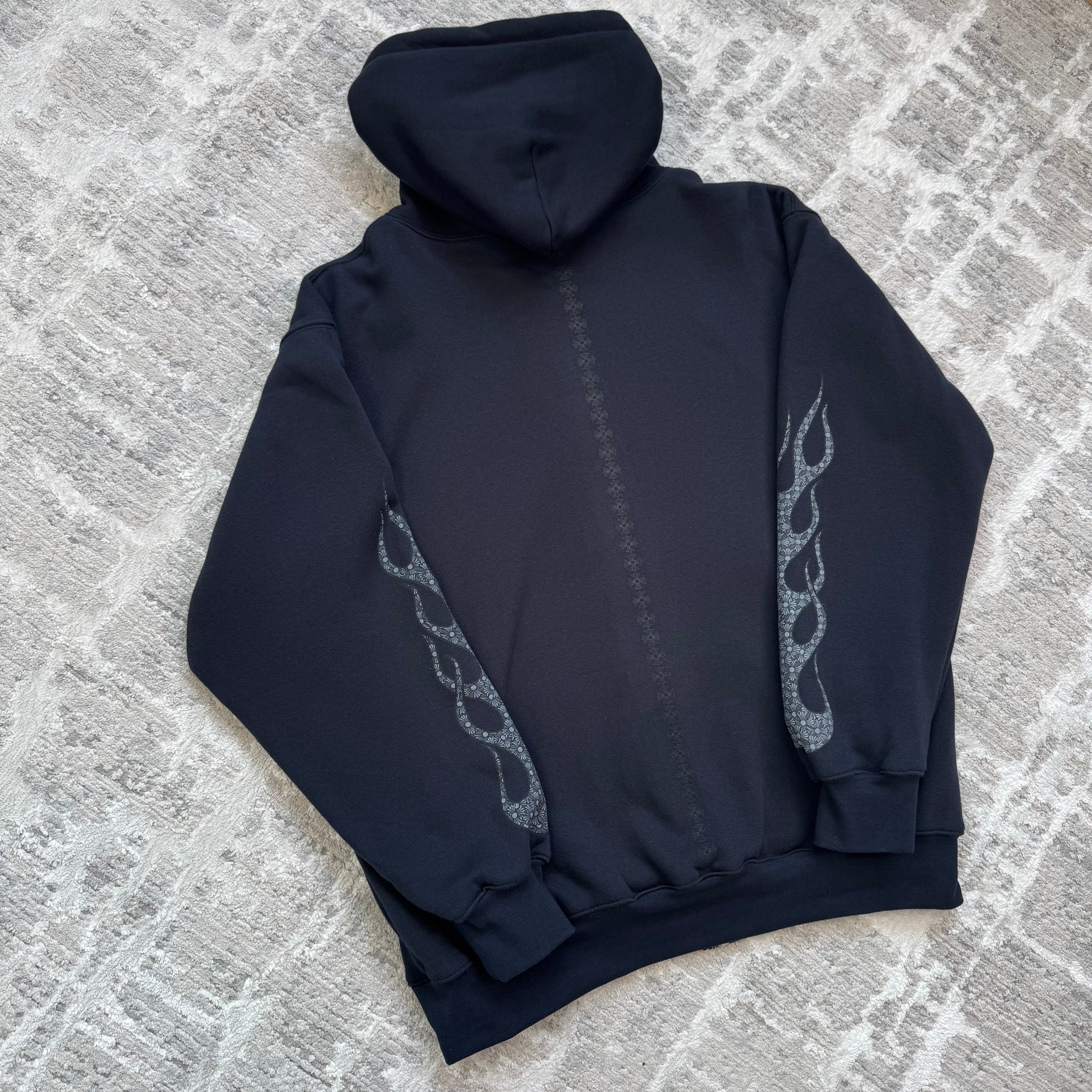 Chrome hearts flame zip up thermal hoodie - Million Dollar Streetwear
