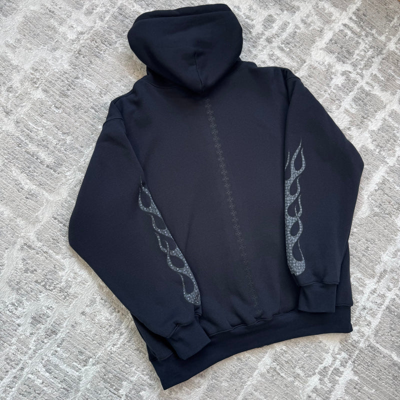 Chrome hearts flame zip up thermal hoodie - Million Dollar Streetwear