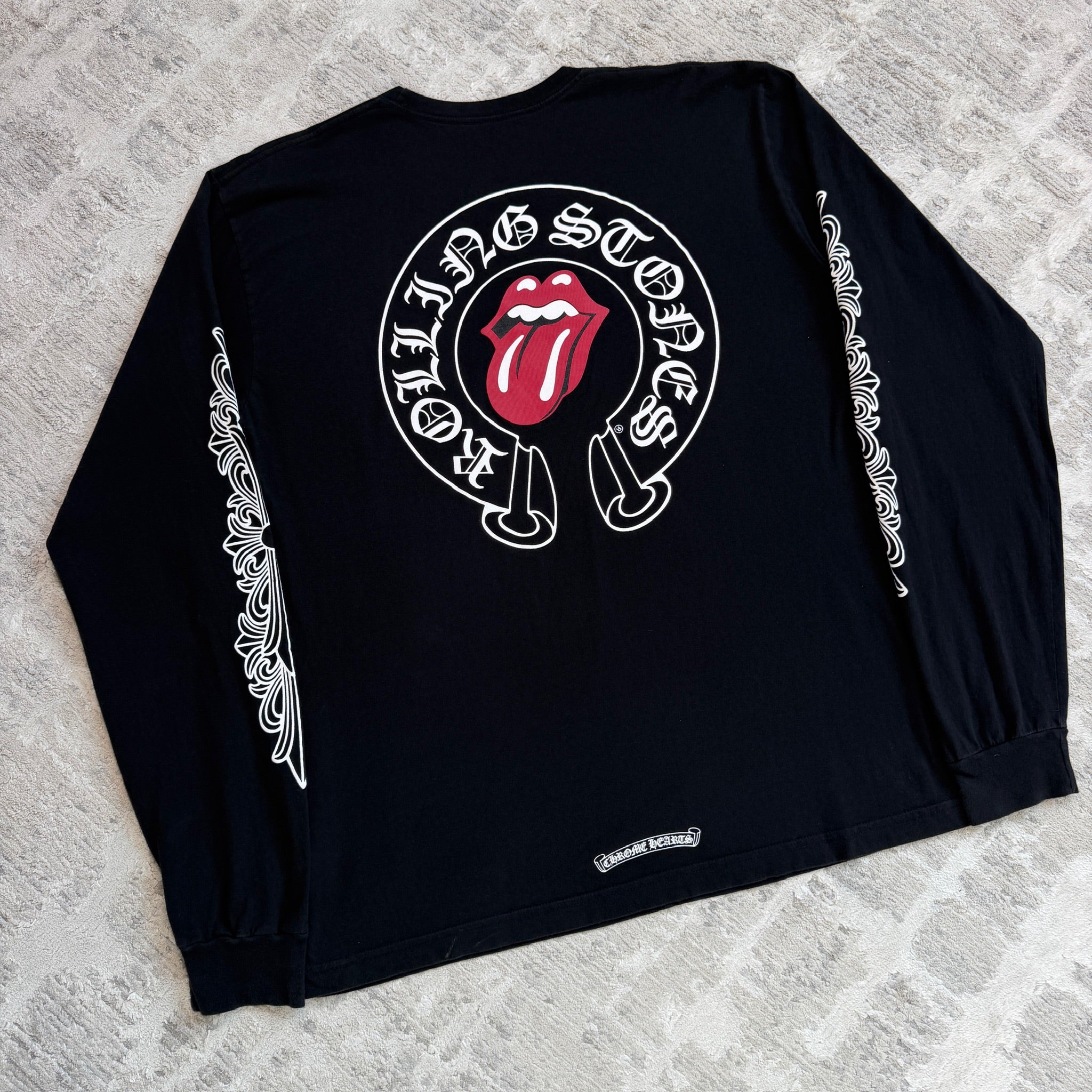 Chrome hearts Rolling Stones floral horseshoe long sleeve shirt