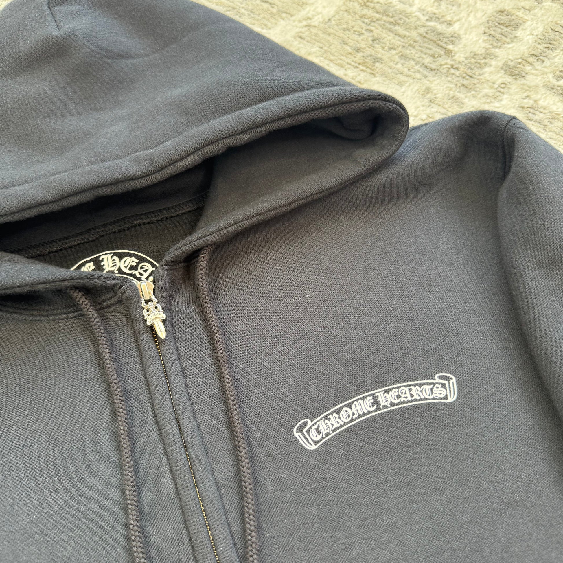 Chrome hearts flame zip up thermal hoodie - Million Dollar Streetwear