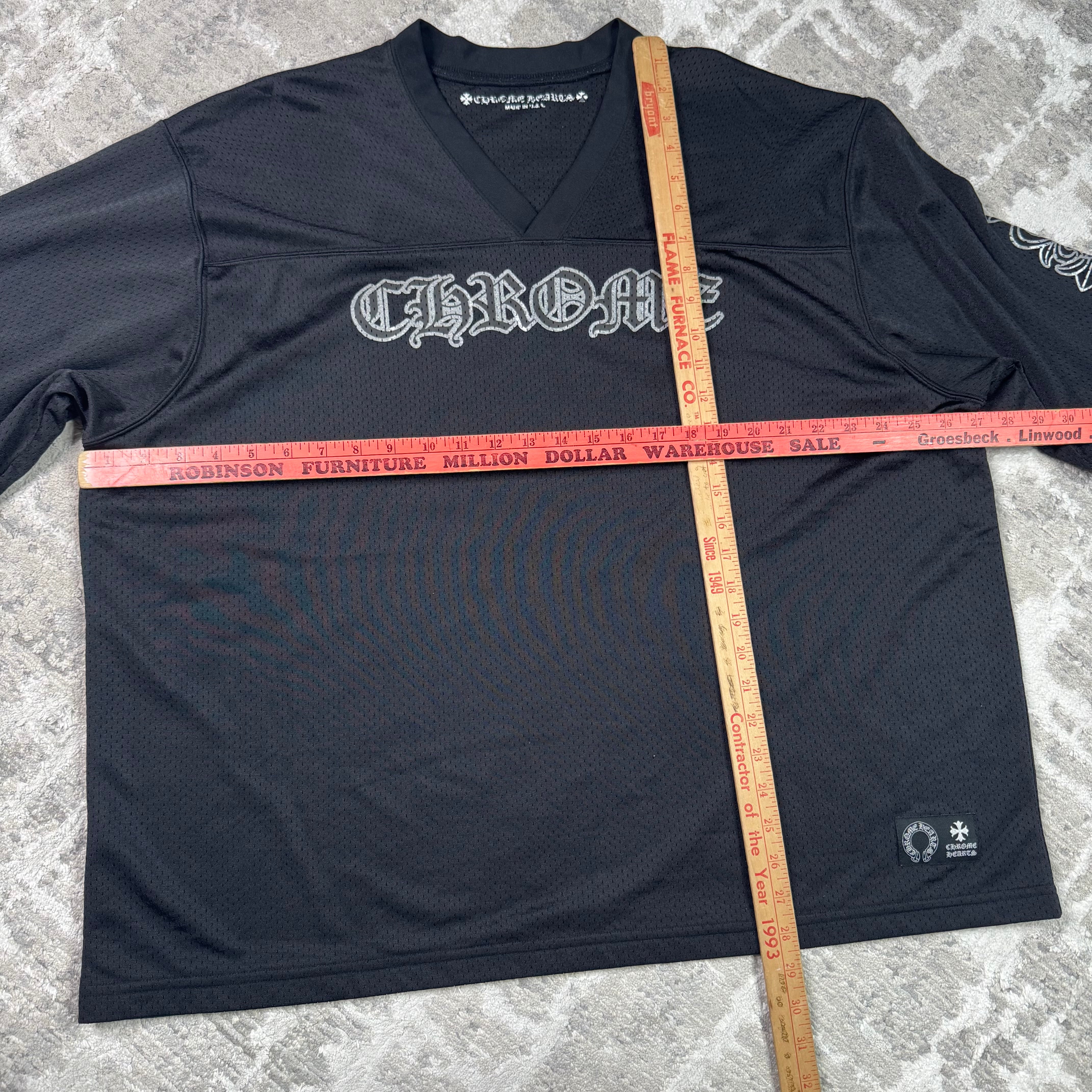 Chrome hearts mesh stadium floral long sleeve jersey - Million Dollar Streetwear