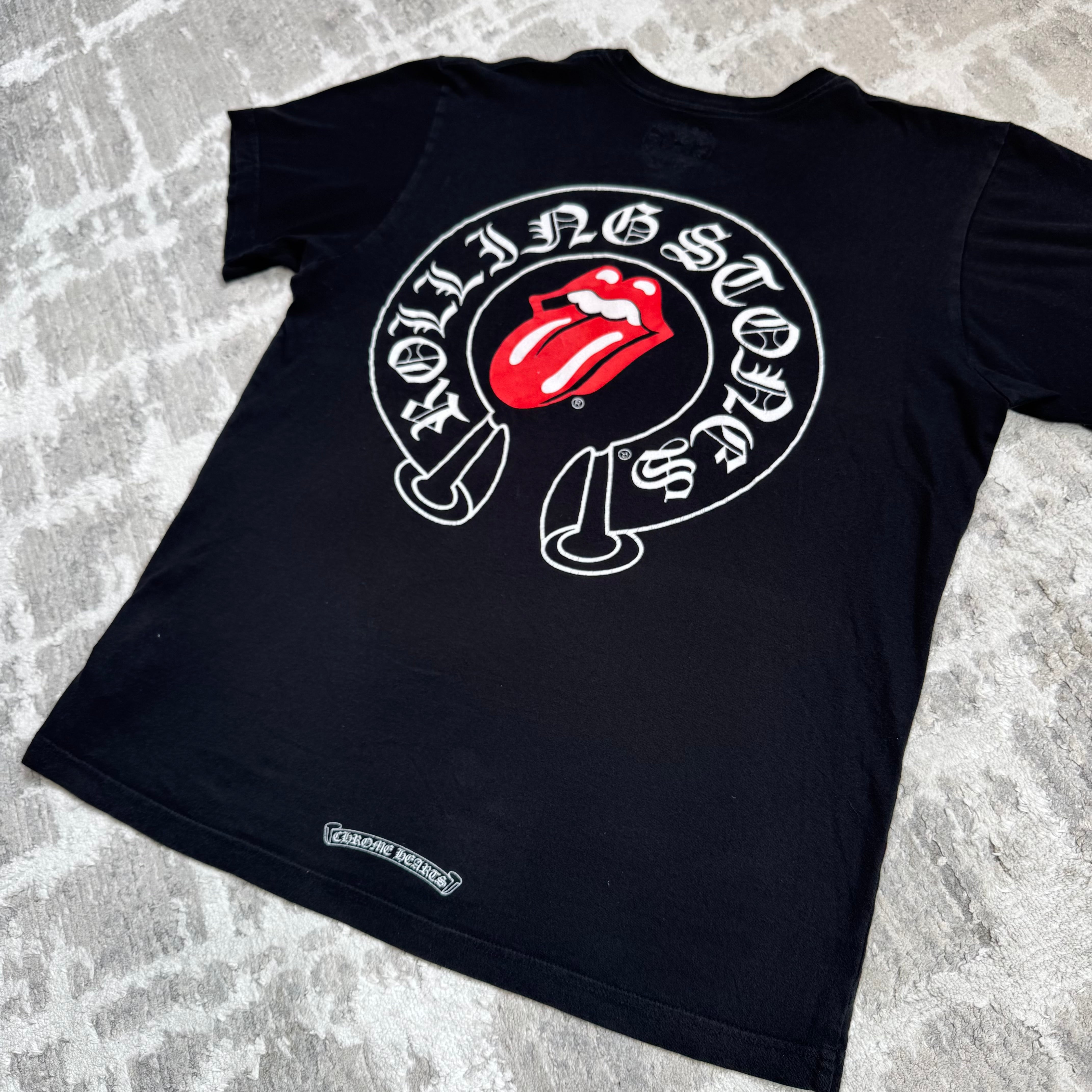 Chrome hearts Rolling Stones horseshoe short sleeve tee shirt
