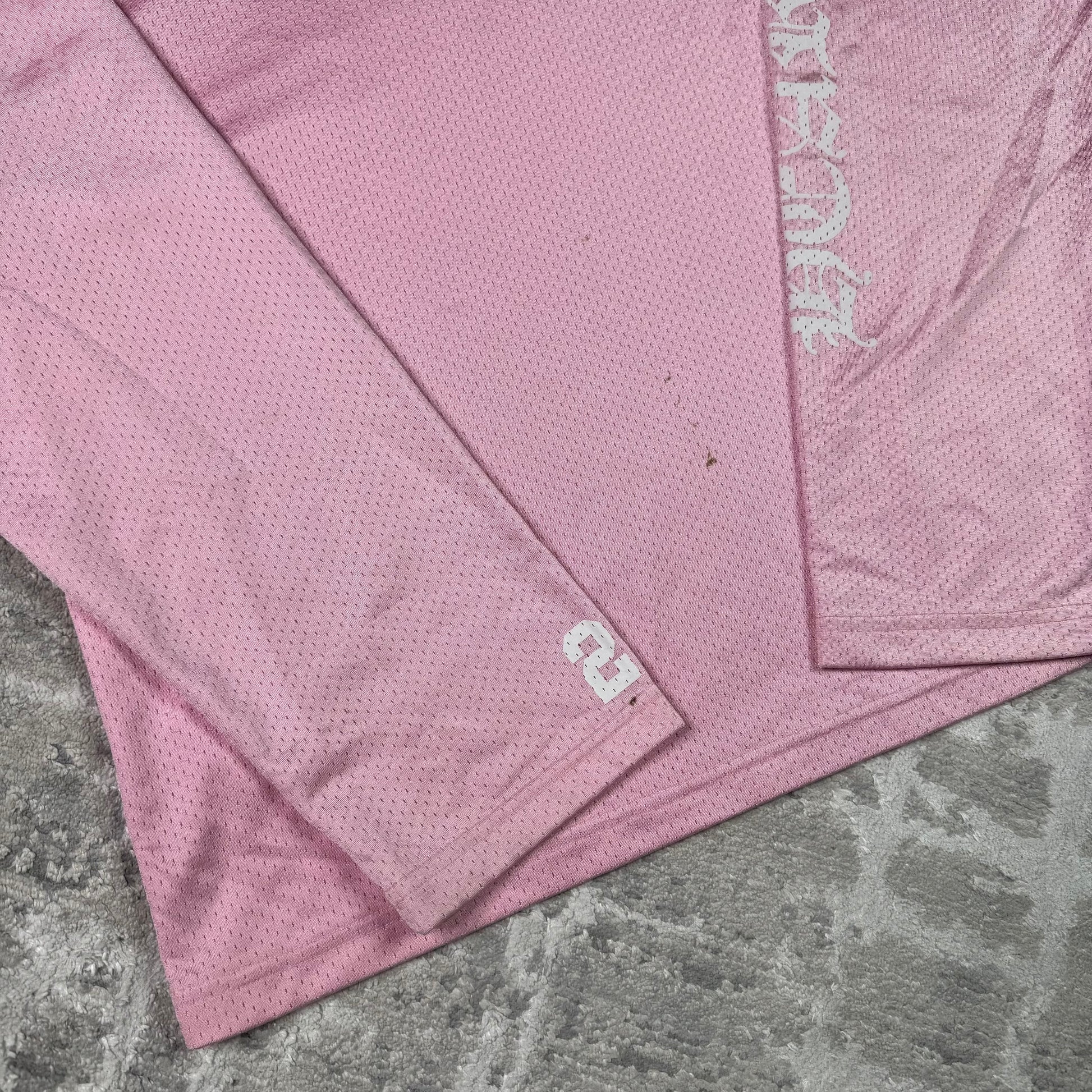Chrome hearts love you pink mesh long sleeve stadium jersey - Million Dollar Streetwear