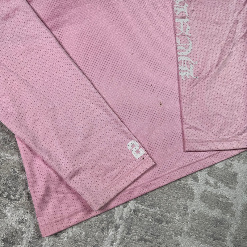Chrome hearts love you pink mesh long sleeve stadium jersey - Million Dollar Streetwear
