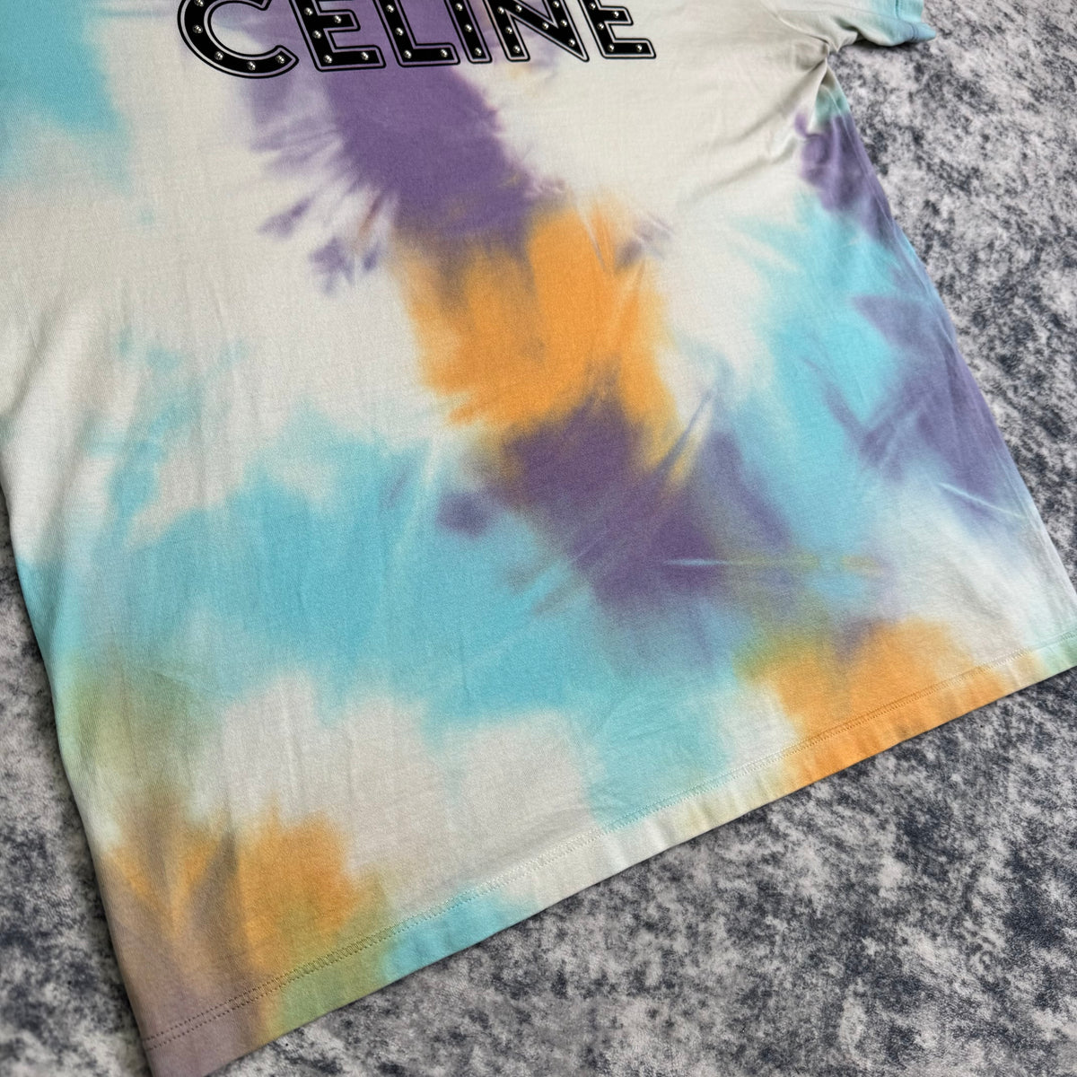 Celine studded logo short sleeve tee shirt