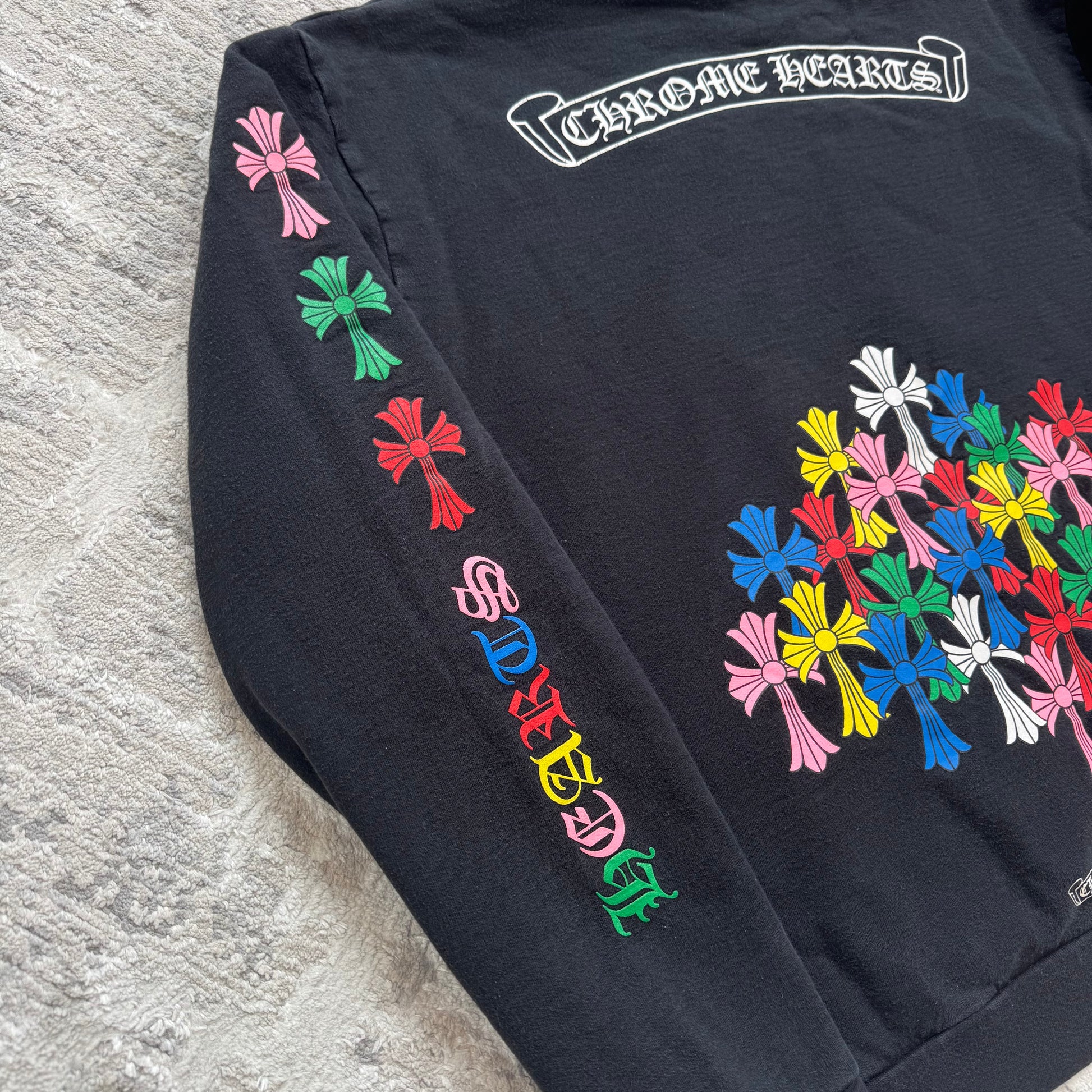 Chrome hearts cemetery multi-color cross pullover hoodie - Million Dollar Streetwear