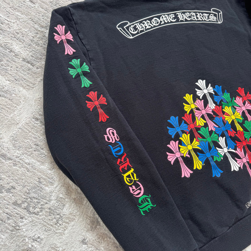 Chrome hearts cemetery multi-color cross pullover hoodie - Million Dollar Streetwear