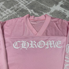 Chrome hearts love you pink mesh long sleeve stadium jersey - Million Dollar Streetwear