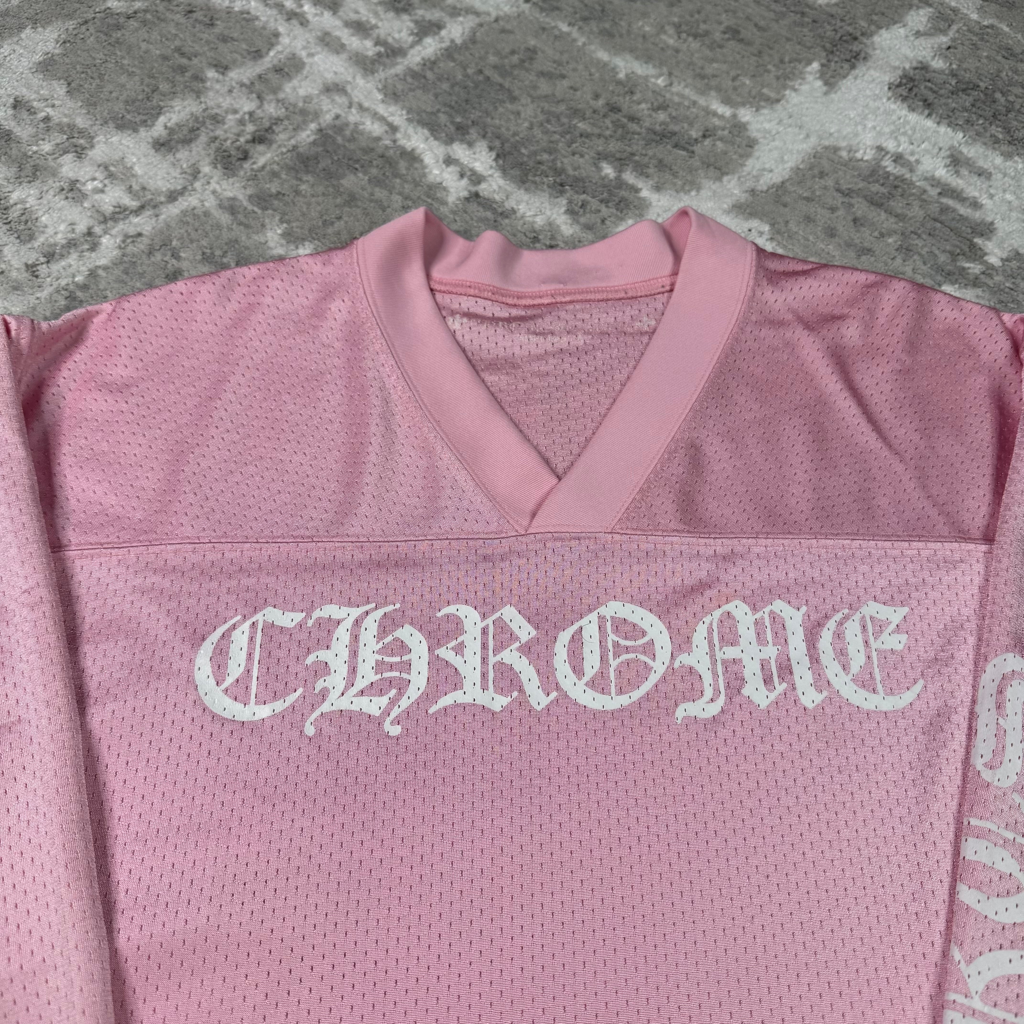 Chrome hearts love you pink mesh long sleeve stadium jersey - Million Dollar Streetwear