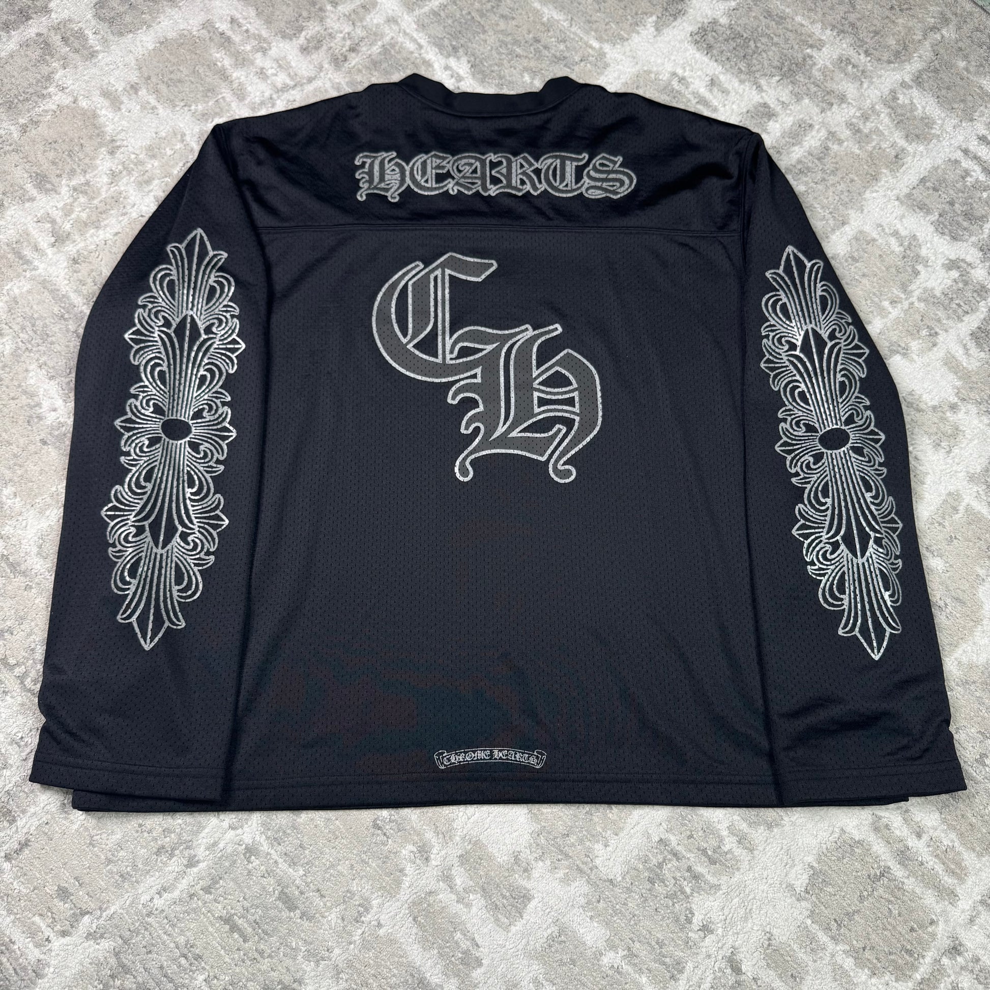 Chrome hearts mesh stadium floral long sleeve jersey - Million Dollar Streetwear