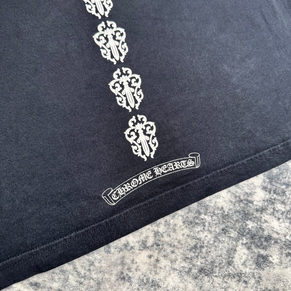 Chrome hearts dagger back logo short sleeve tee shirt
