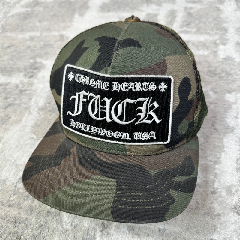 Chrome hearts camo fuck Hollywood trucker hat - Million Dollar Streetwear