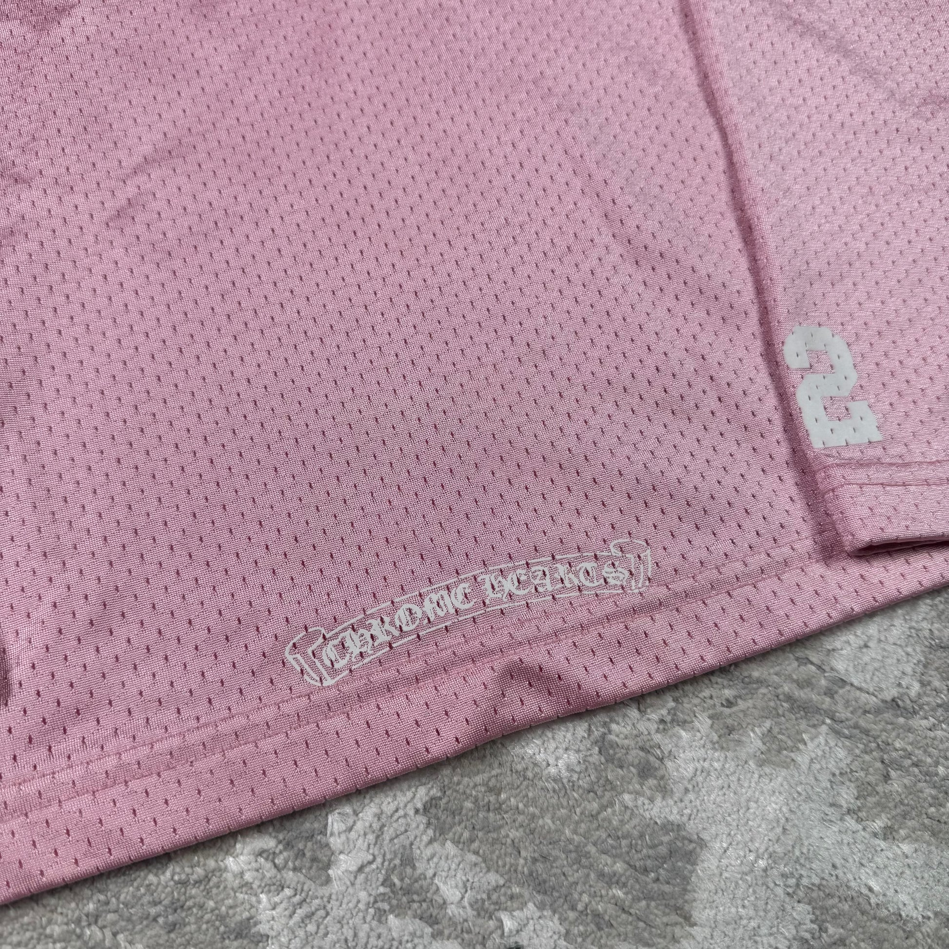 Chrome hearts love you pink mesh long sleeve stadium jersey - Million Dollar Streetwear