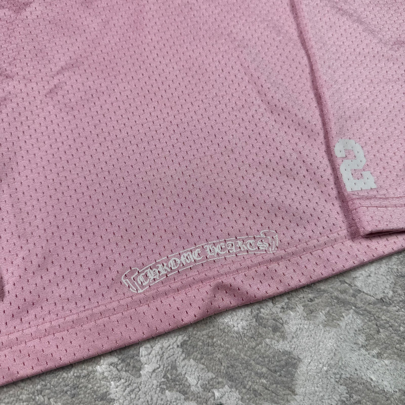 Chrome hearts love you pink mesh long sleeve stadium jersey - Million Dollar Streetwear