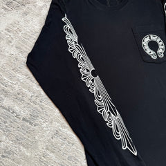 Chrome hearts floral horseshoe long sleeve shirt - Million Dollar Streetwear