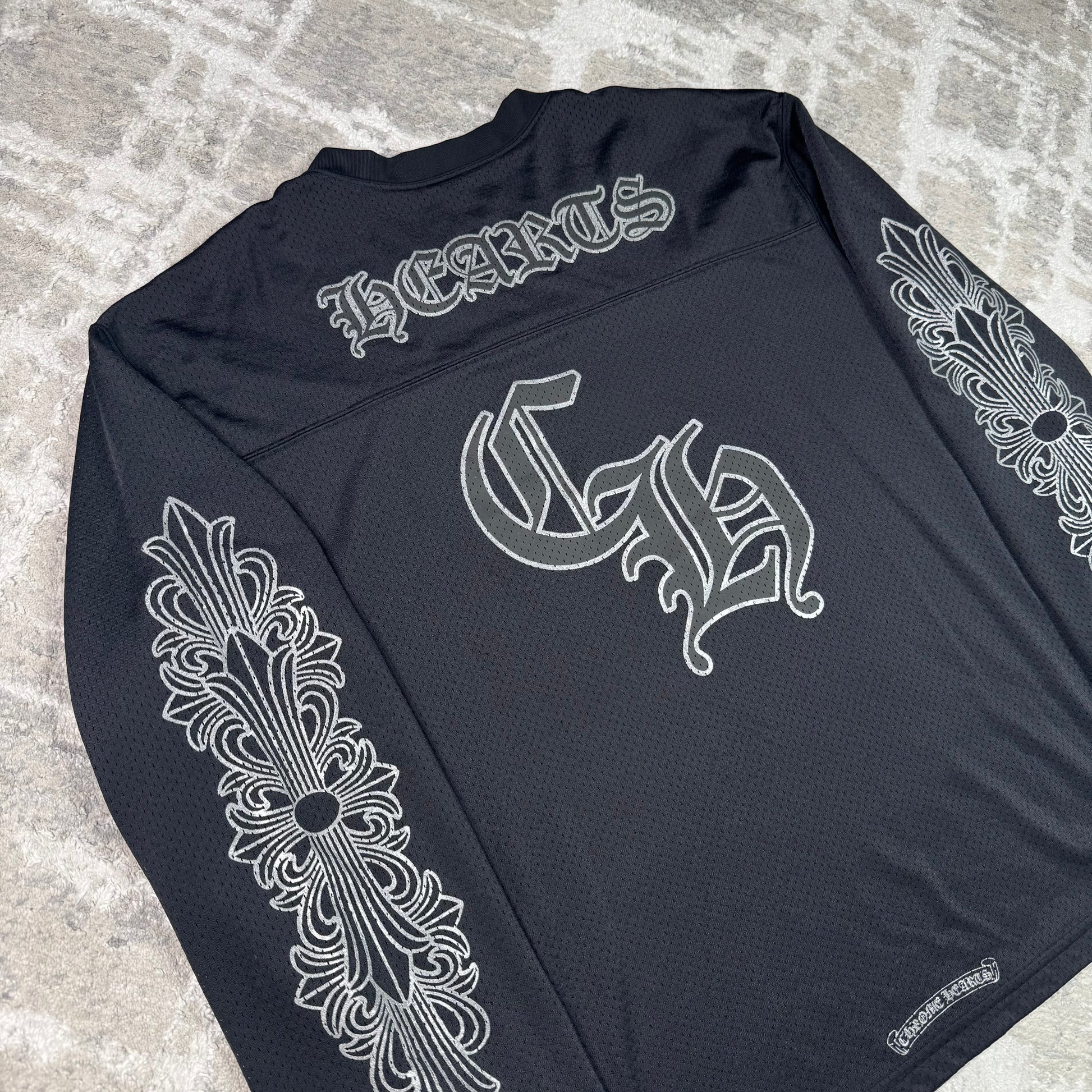 Chrome hearts mesh stadium floral long sleeve jersey - Million Dollar Streetwear