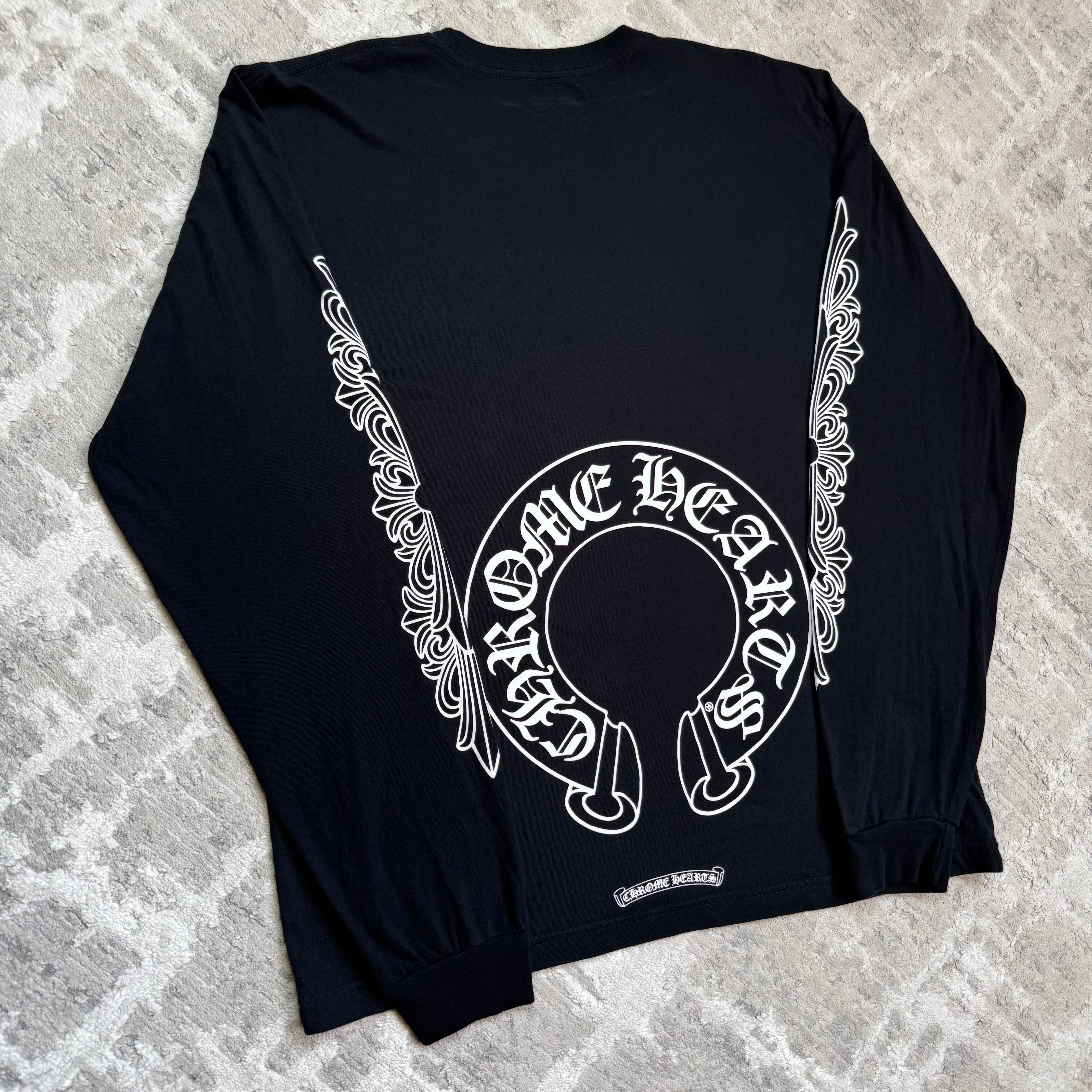 Chrome Hearts Floral Horseshoe Long Sleeve Shirt — Size XLFITS