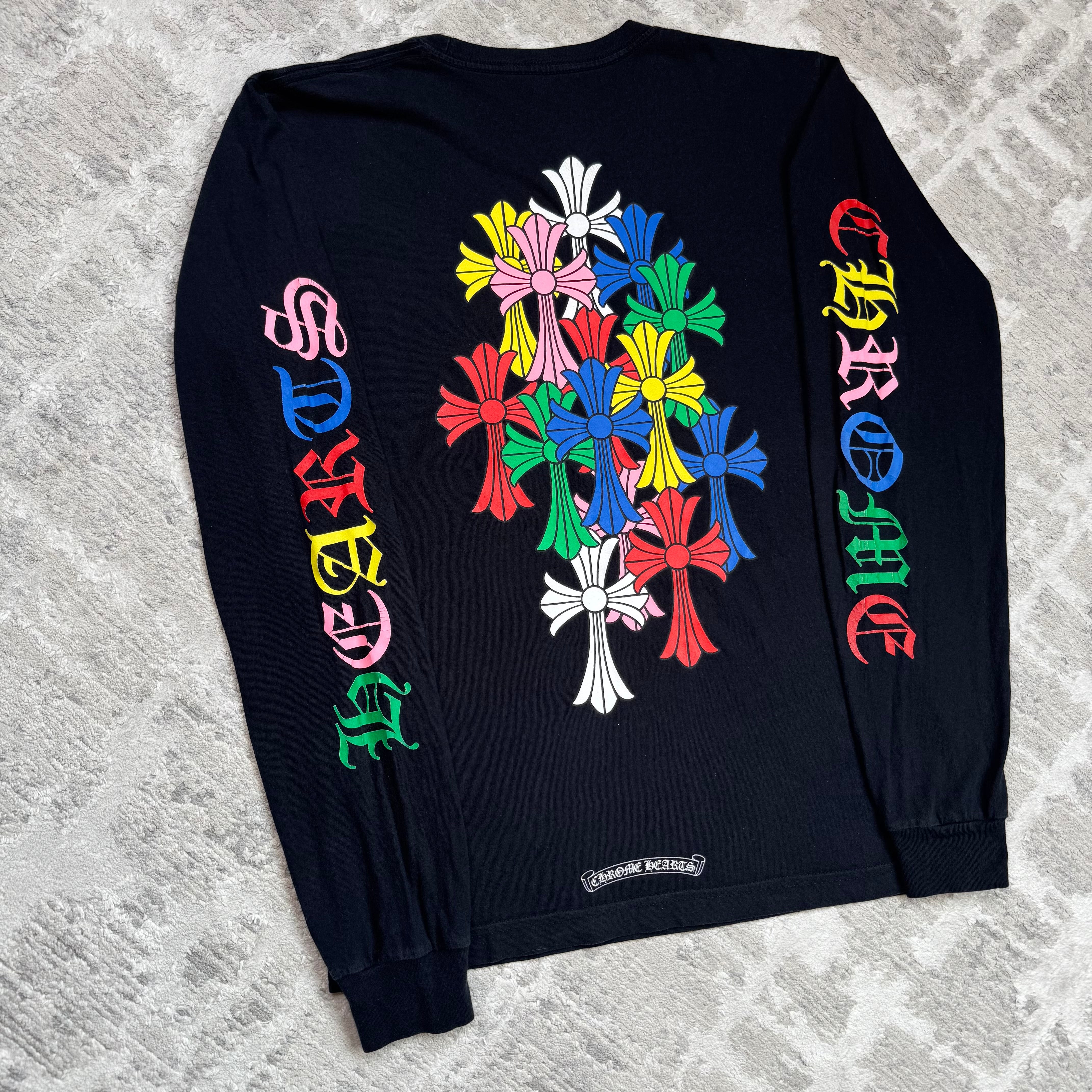 Chrome hearts cemetery multi-color cross long sleeve shirt