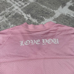Chrome hearts love you pink mesh long sleeve stadium jersey - Million Dollar Streetwear