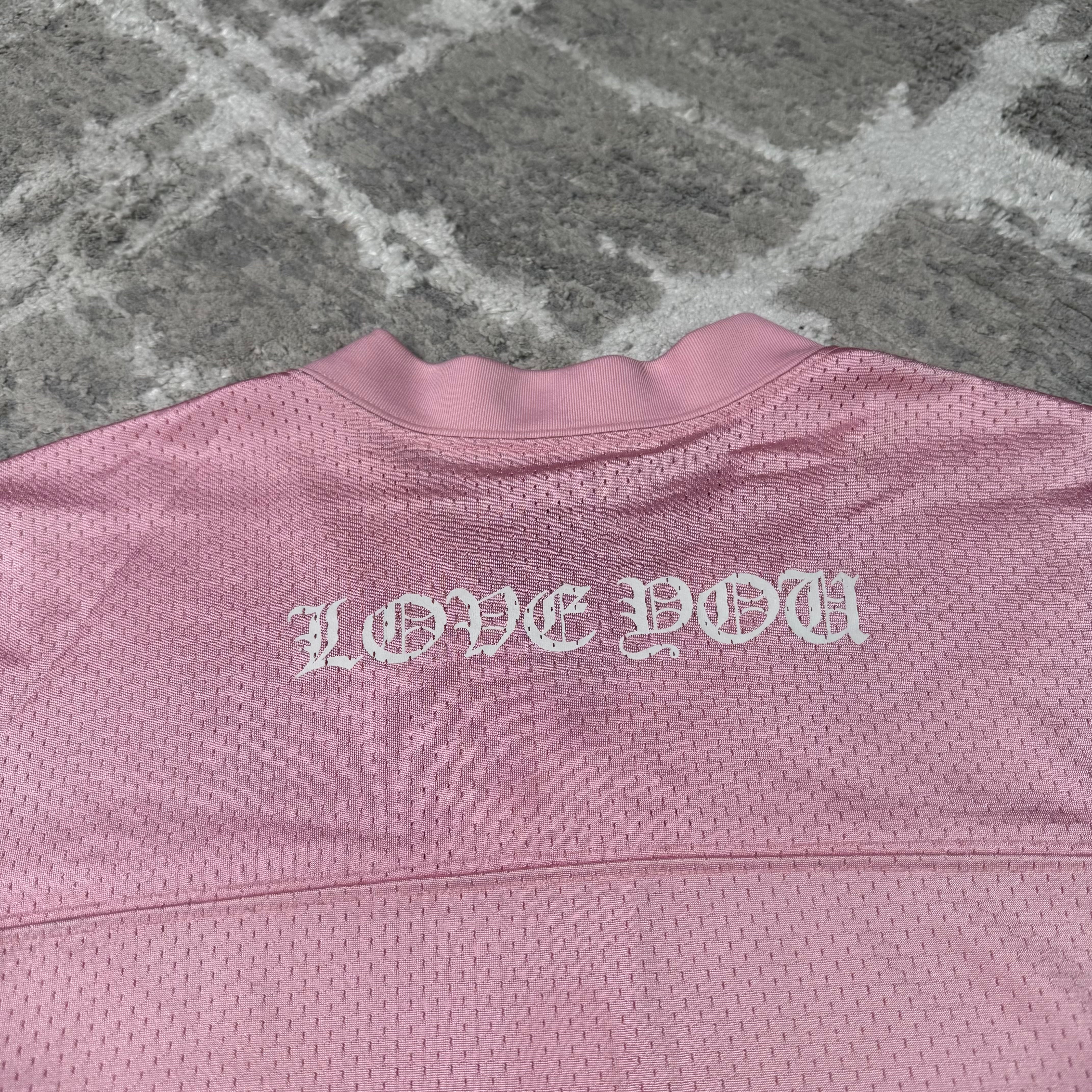 Chrome hearts love you pink mesh long sleeve stadium jersey - Million Dollar Streetwear