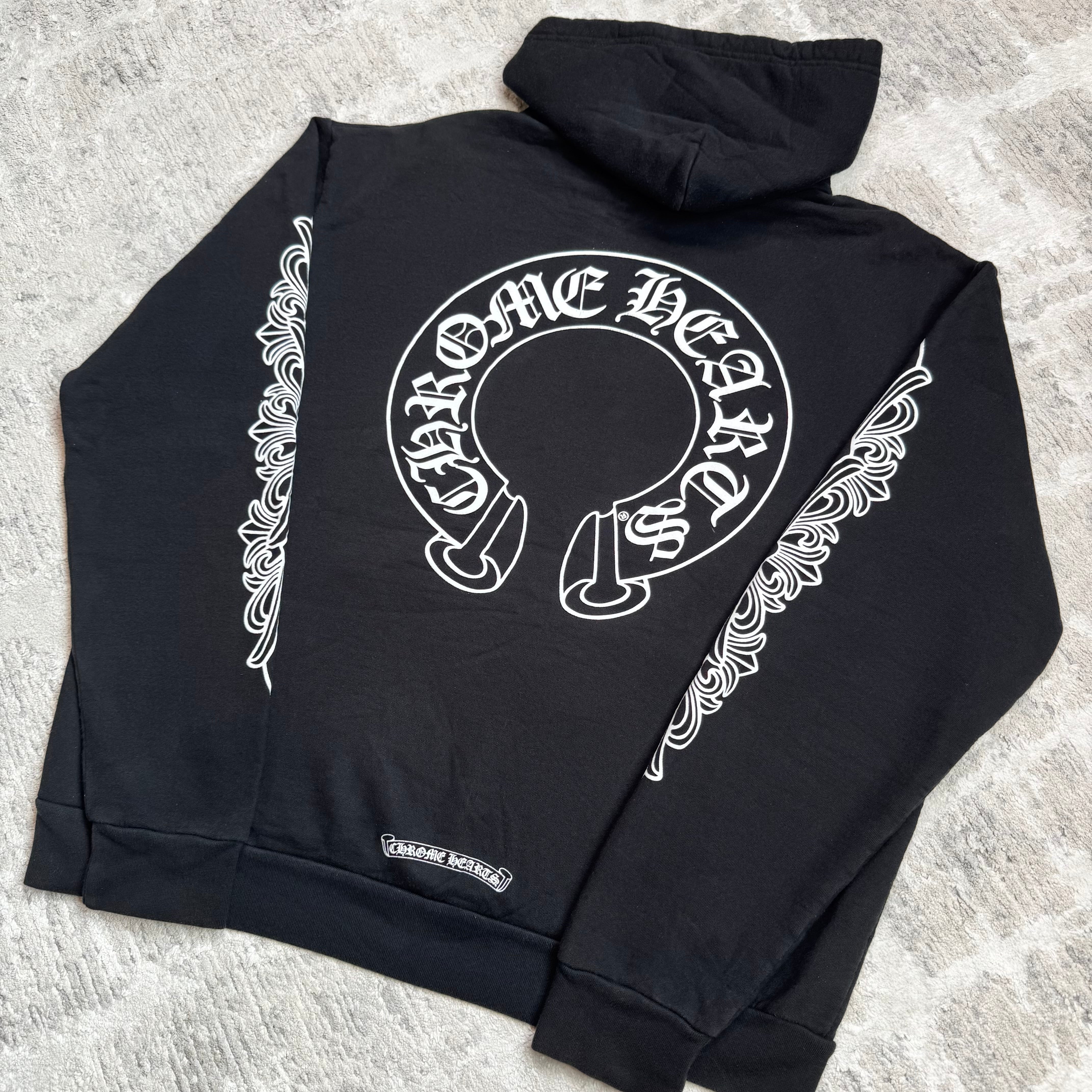 Chrome hearts floral horseshoe pullover hoodie