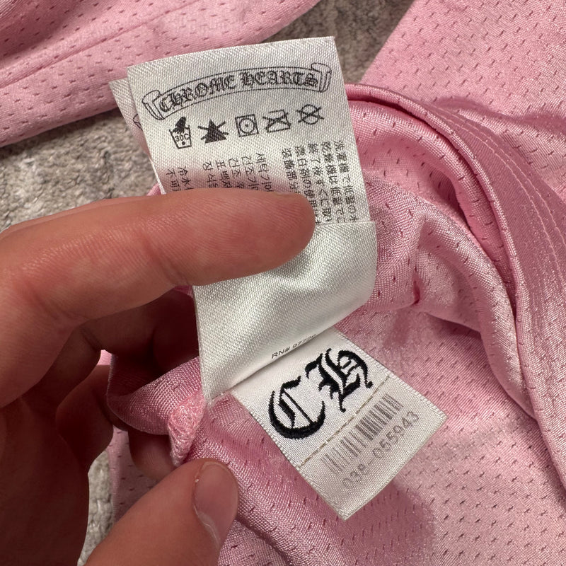 Chrome hearts love you pink mesh long sleeve stadium jersey - Million Dollar Streetwear