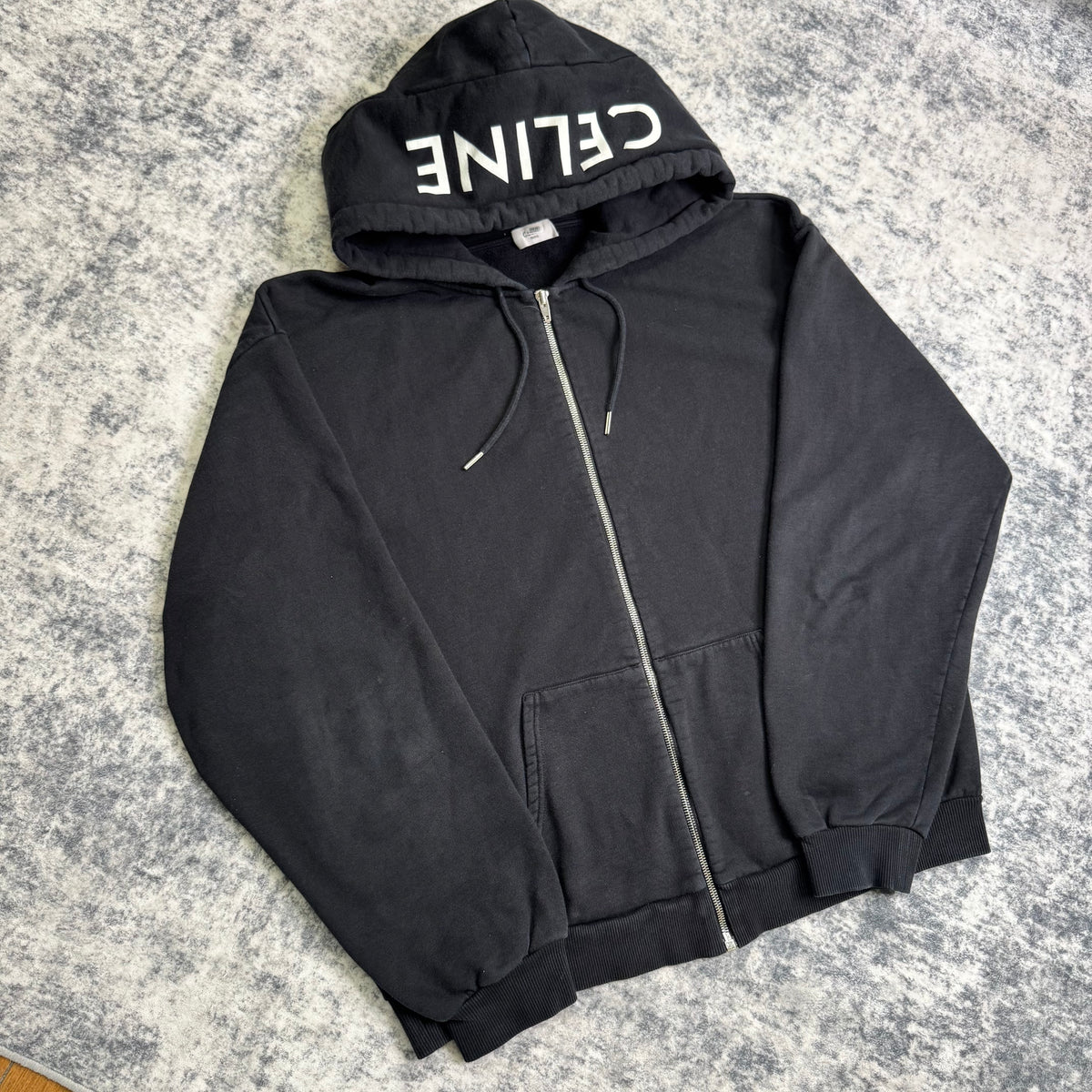 Celine hood logo zip up hoodie