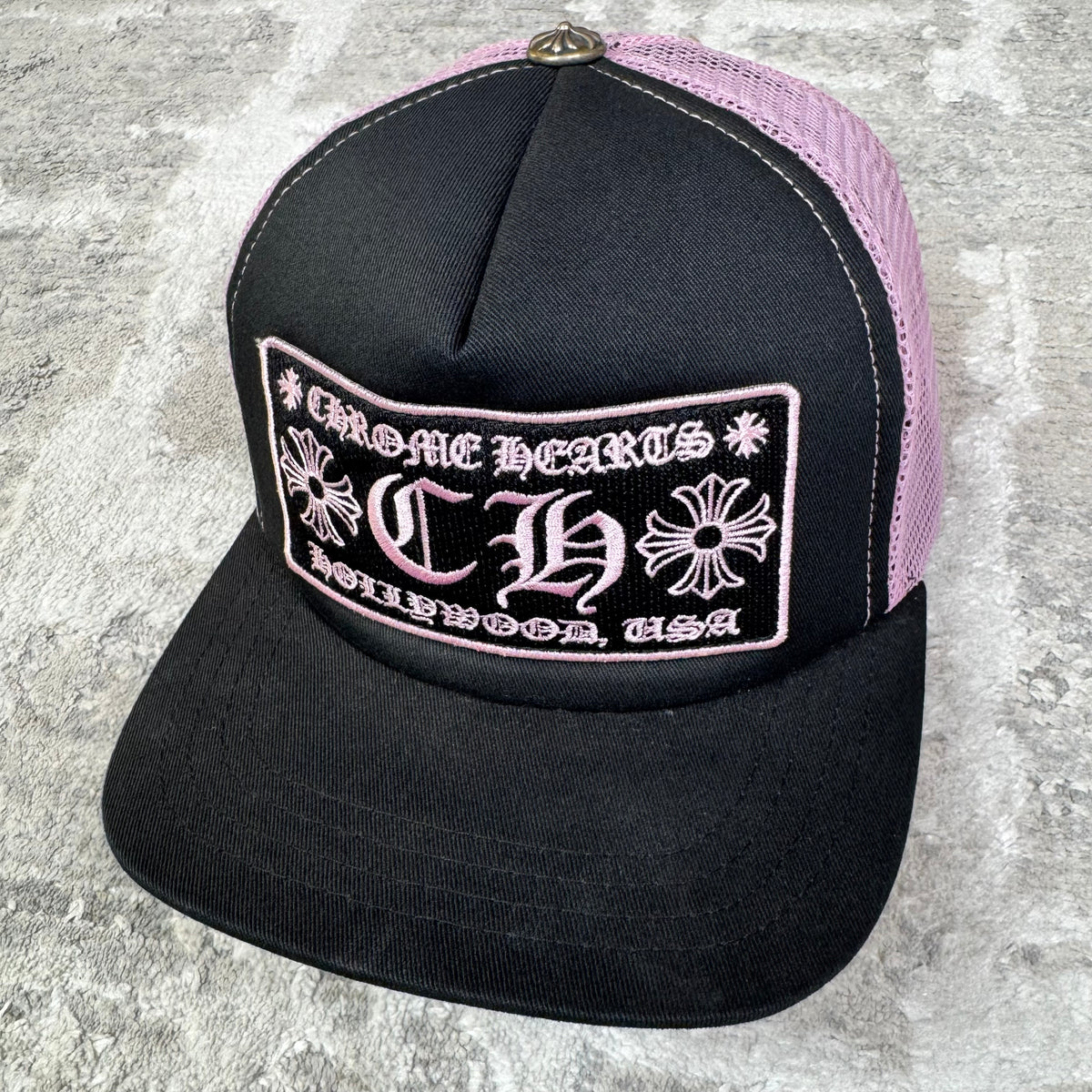 Chrome hearts pink ch Hollywood trucker hat - Million Dollar Streetwear
