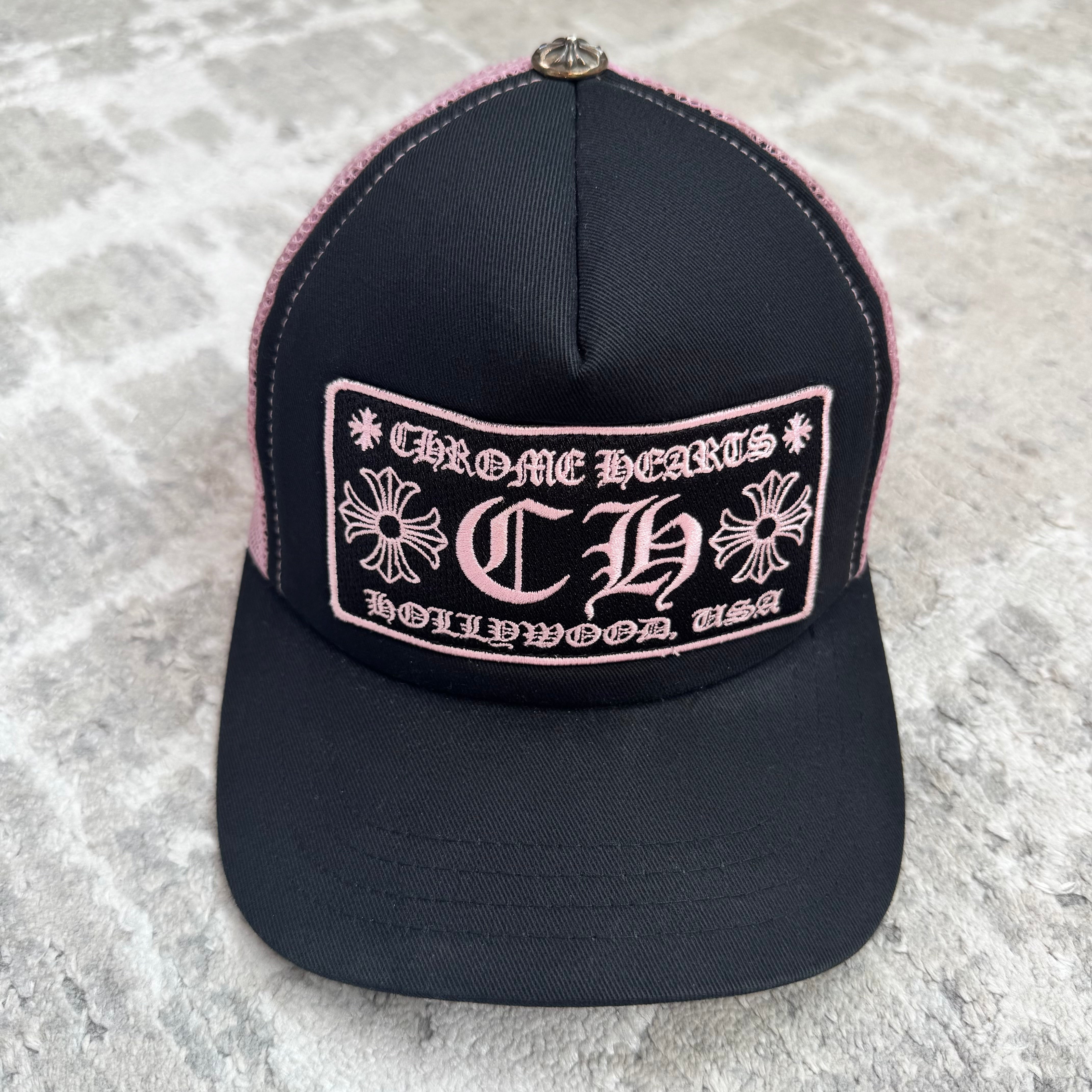 Chrome hearts pink Hollywood CH trucker hat