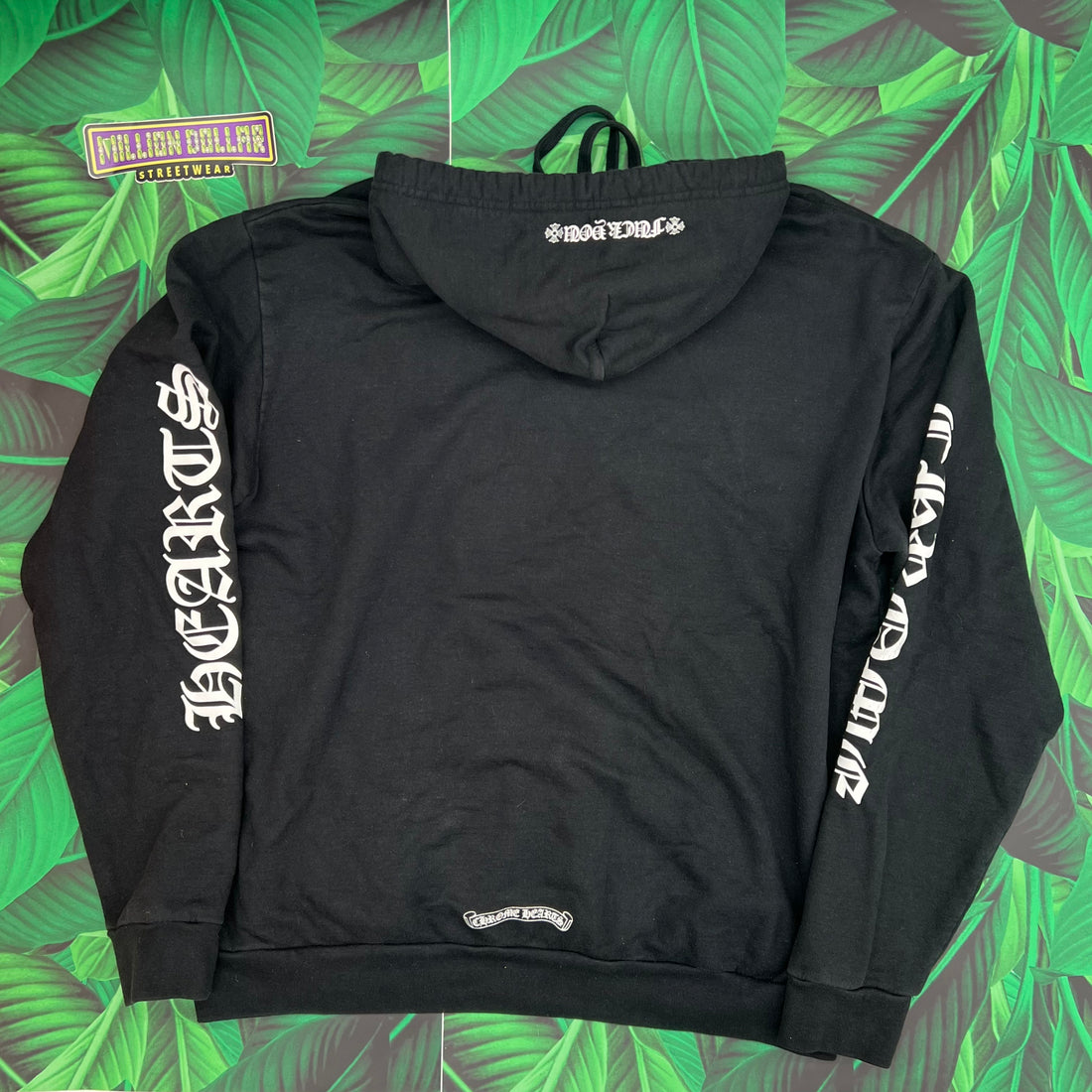Chrome hearts letter sleeve pullover hoodie- L