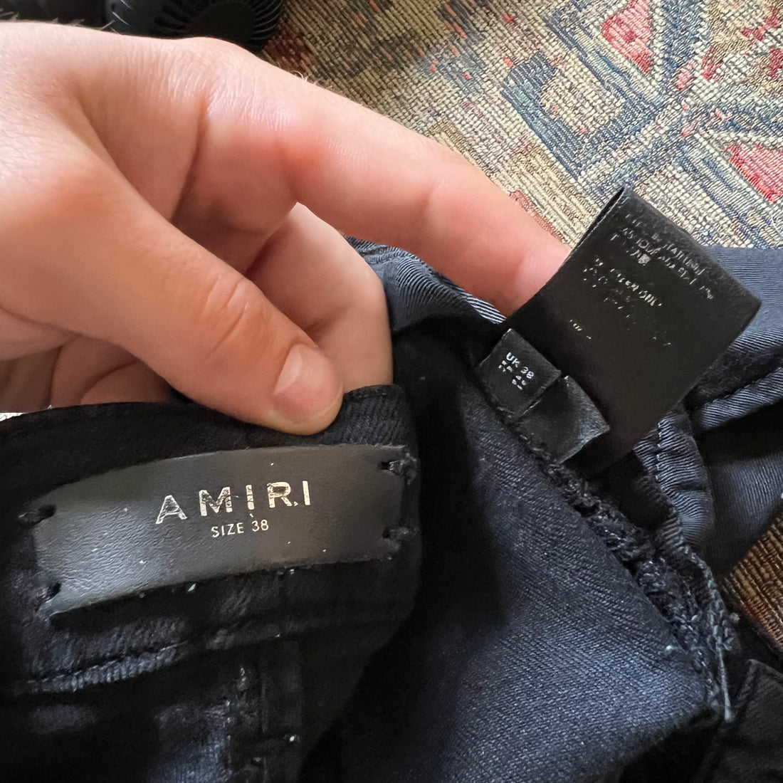 Amiri patches black denim jean- 38