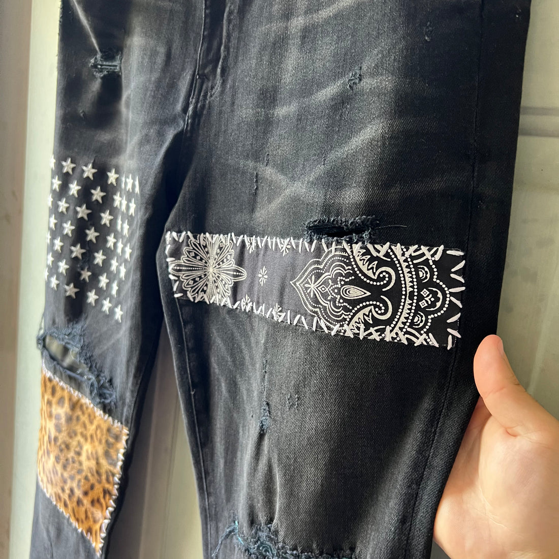 Amiri patches black denim jean- 38