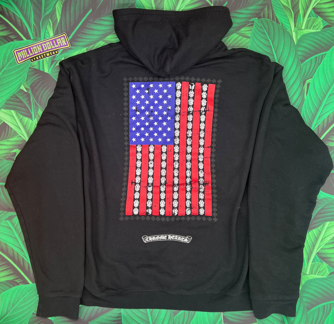 Chrome hearts American flag zip up hoodie- 2XL