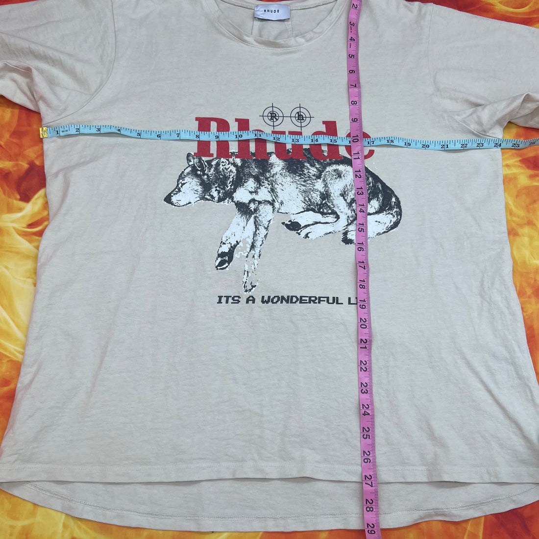 Rhude target wolf tee- L