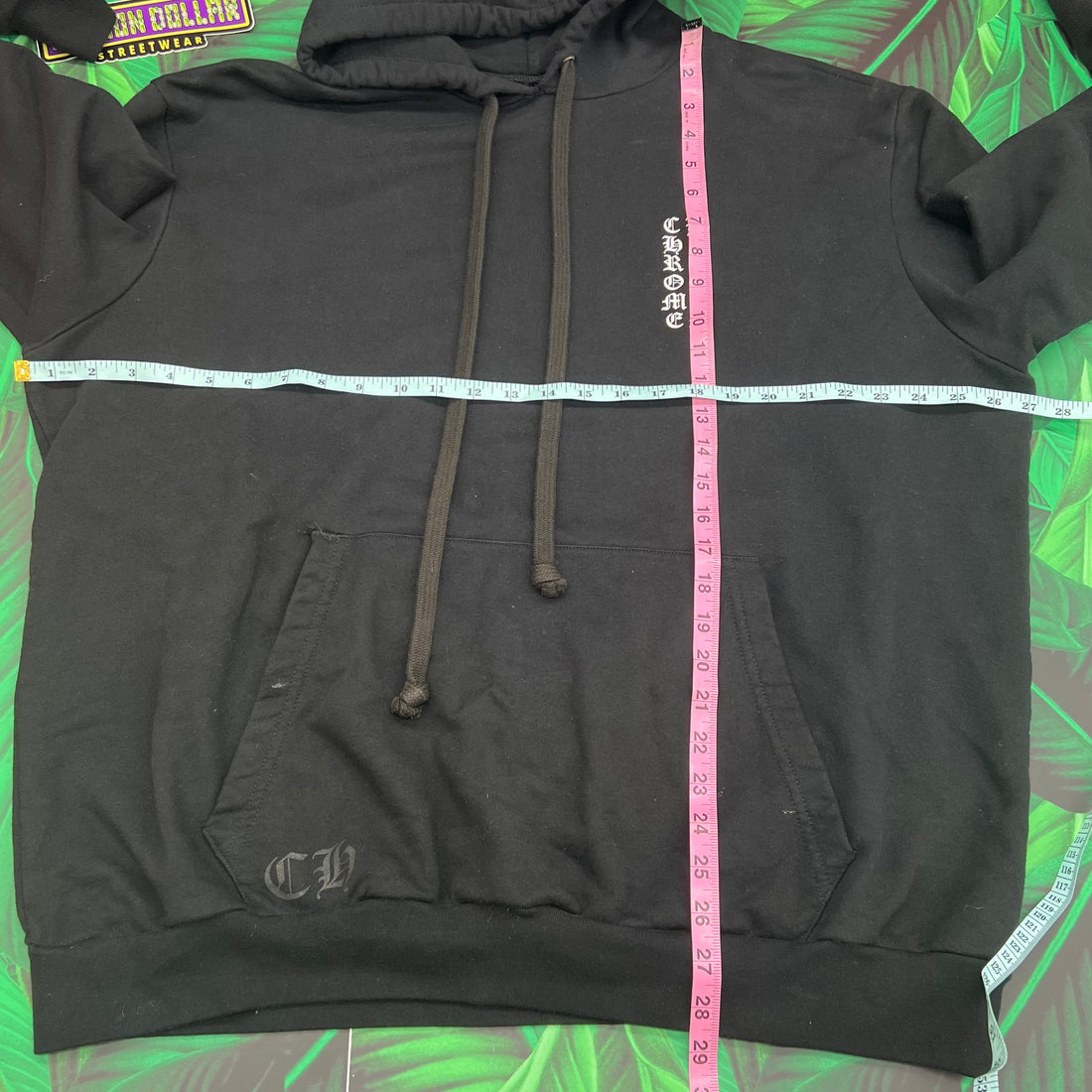 Chrome hearts letters sleeve pullover hoodie- XL