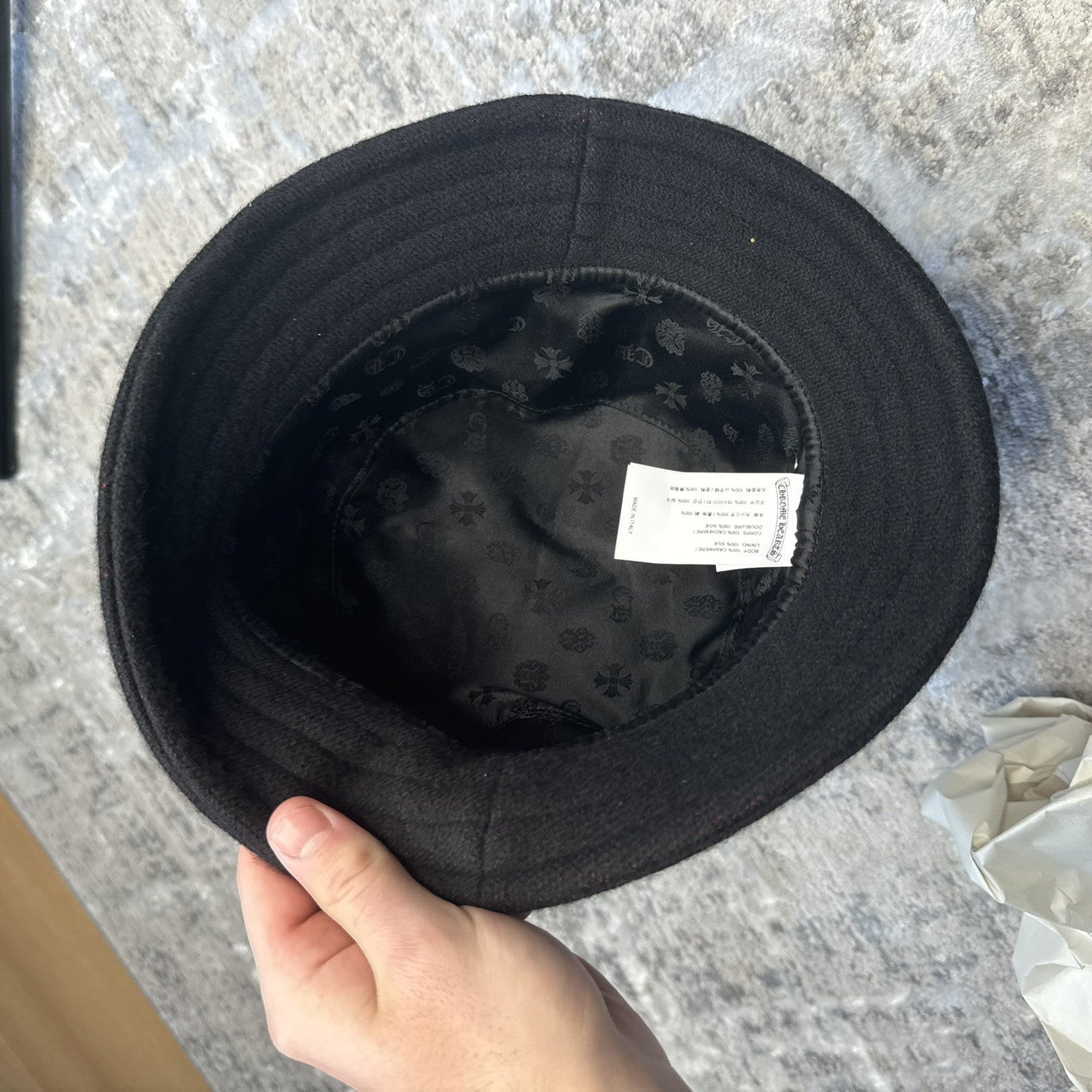 Chrome Hearts CH Cashemere Bucket Hat ‘navy’ 