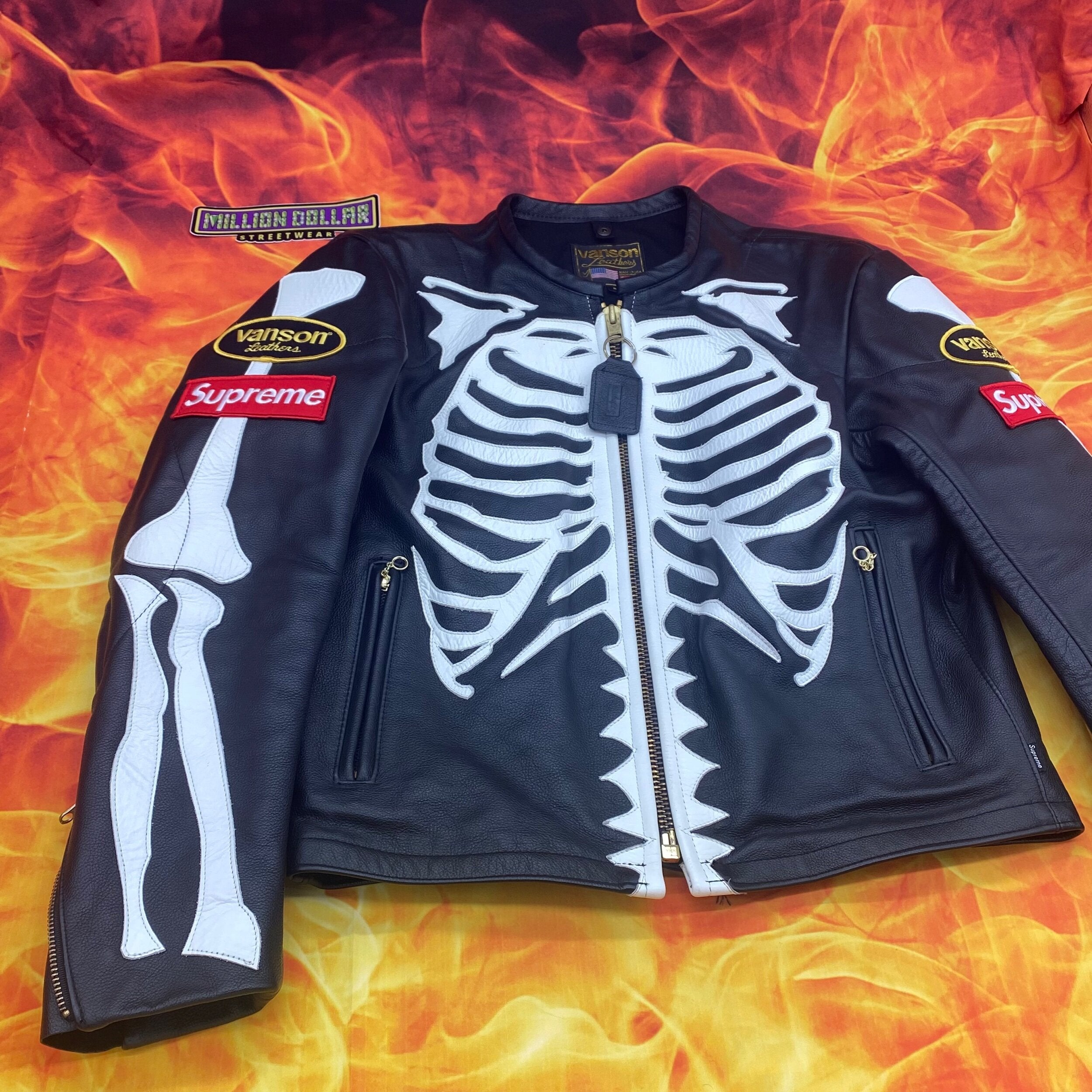 Supreme Vanson leather bones jacket- S – Million Dollar Streetwear