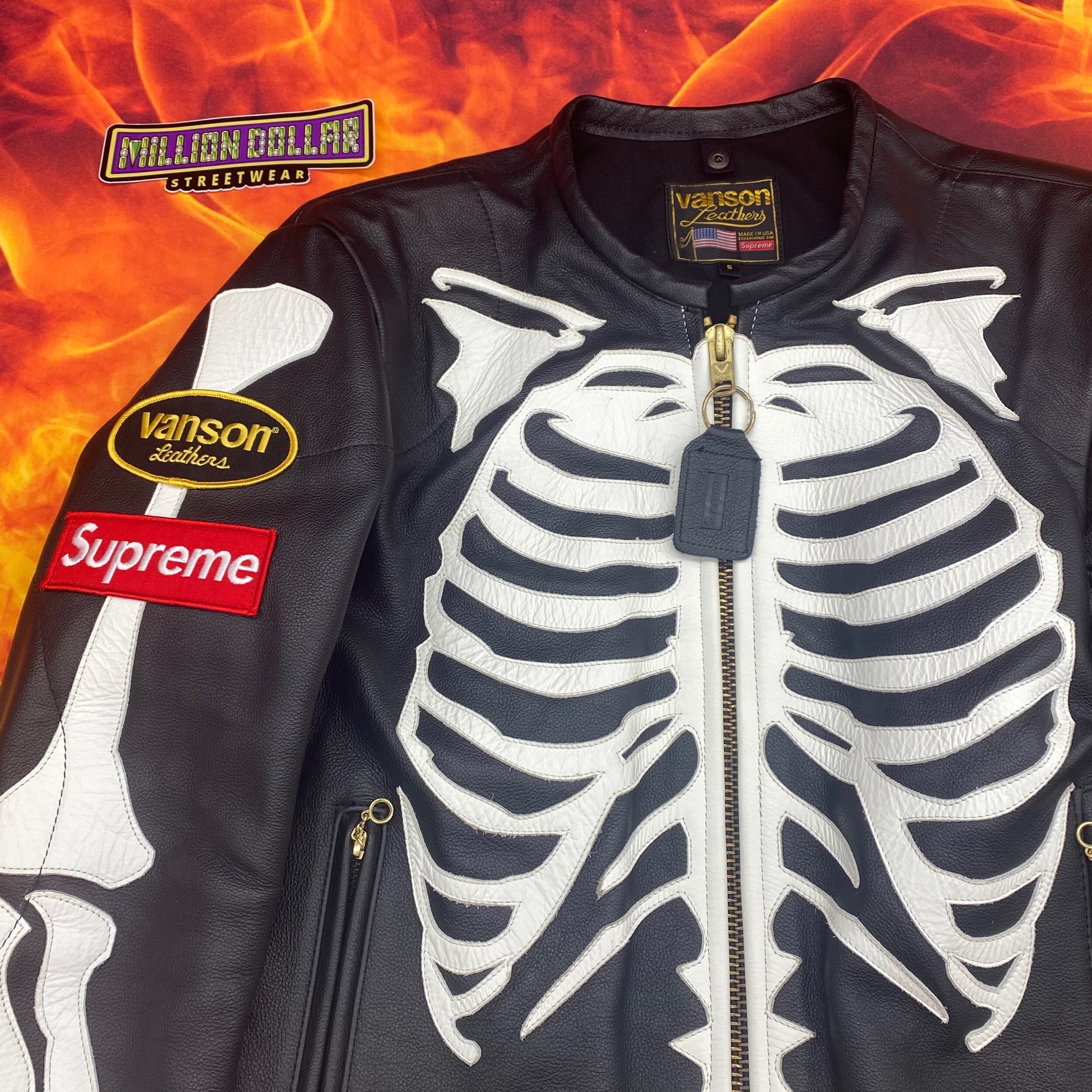 Supreme Vanson leather bones jacket- S – Million Dollar Streetwear