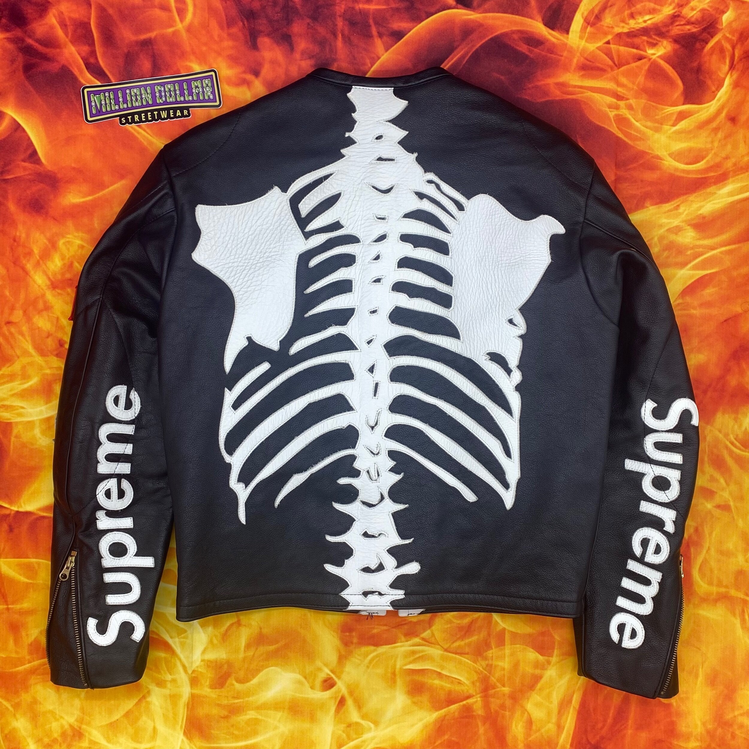 Supreme Vanson leather bones jacket- S