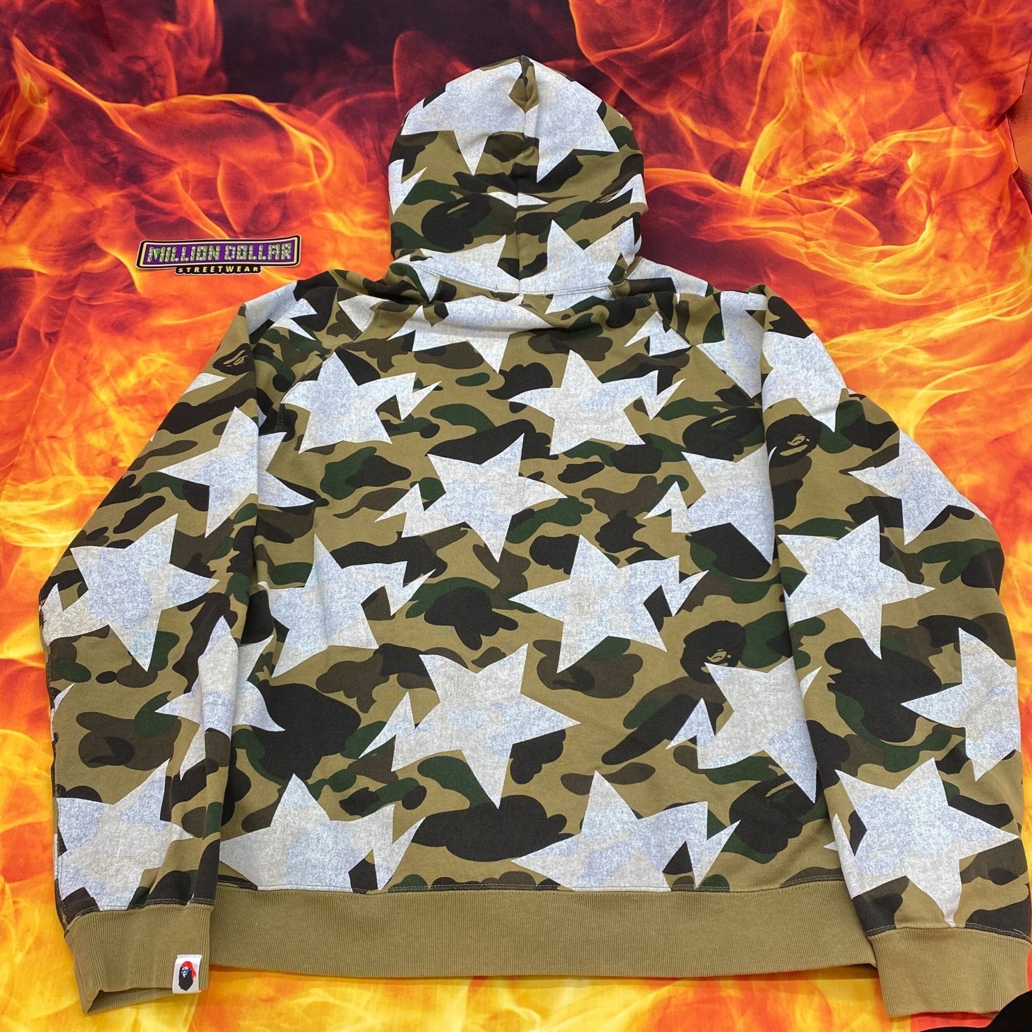 Bapesta Zip Hoodie Bape Star Hoodie Million Dollar Streetwear