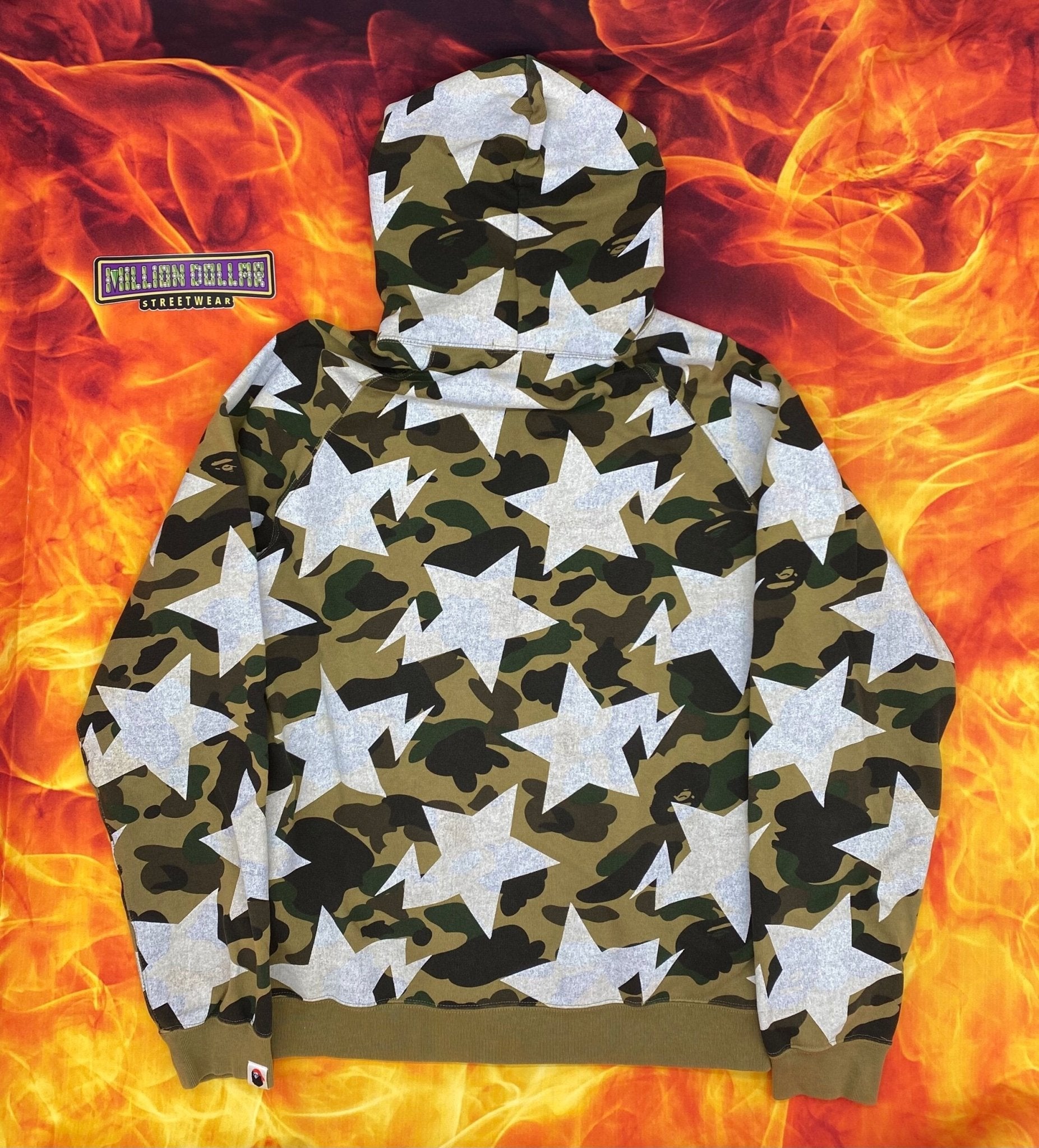 Bapesta Zip Hoodie Bape Star Hoodie Million Dollar Streetwear