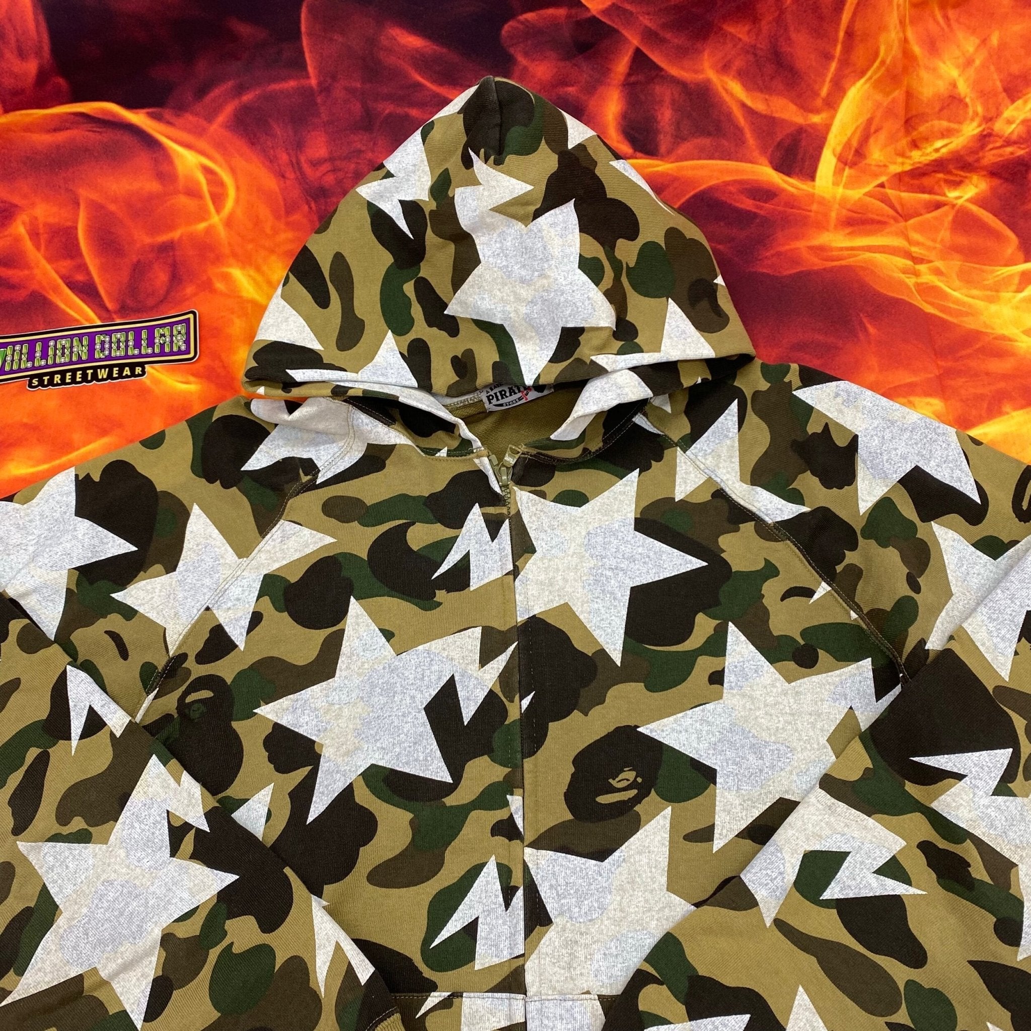 Bapesta Zip Hoodie Bape Star Hoodie Million Dollar Streetwear