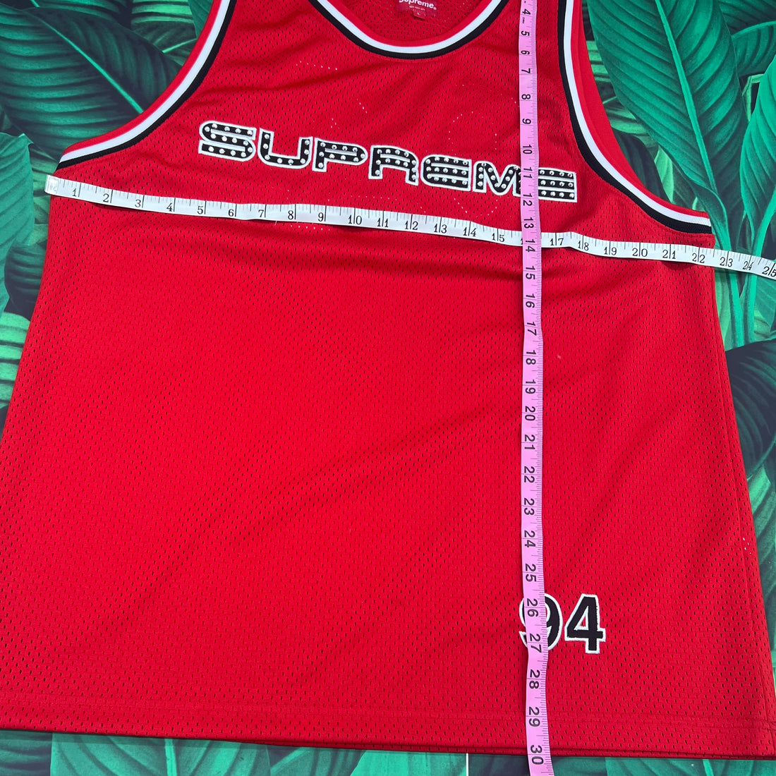 Supreme rhinestone basketball jersey- L